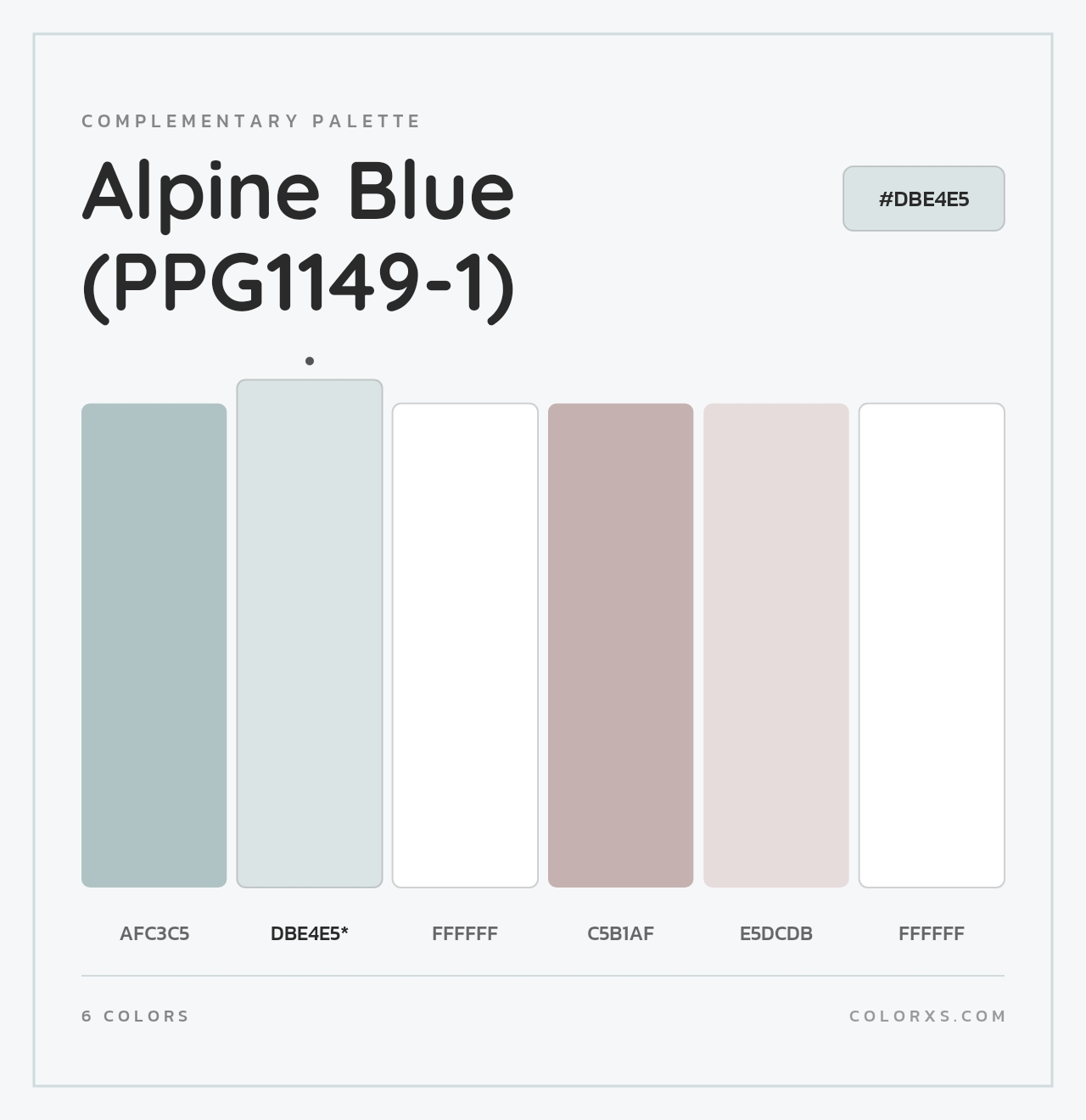 Alpine Blue (PPG1149-1) - Complementary Color Palette