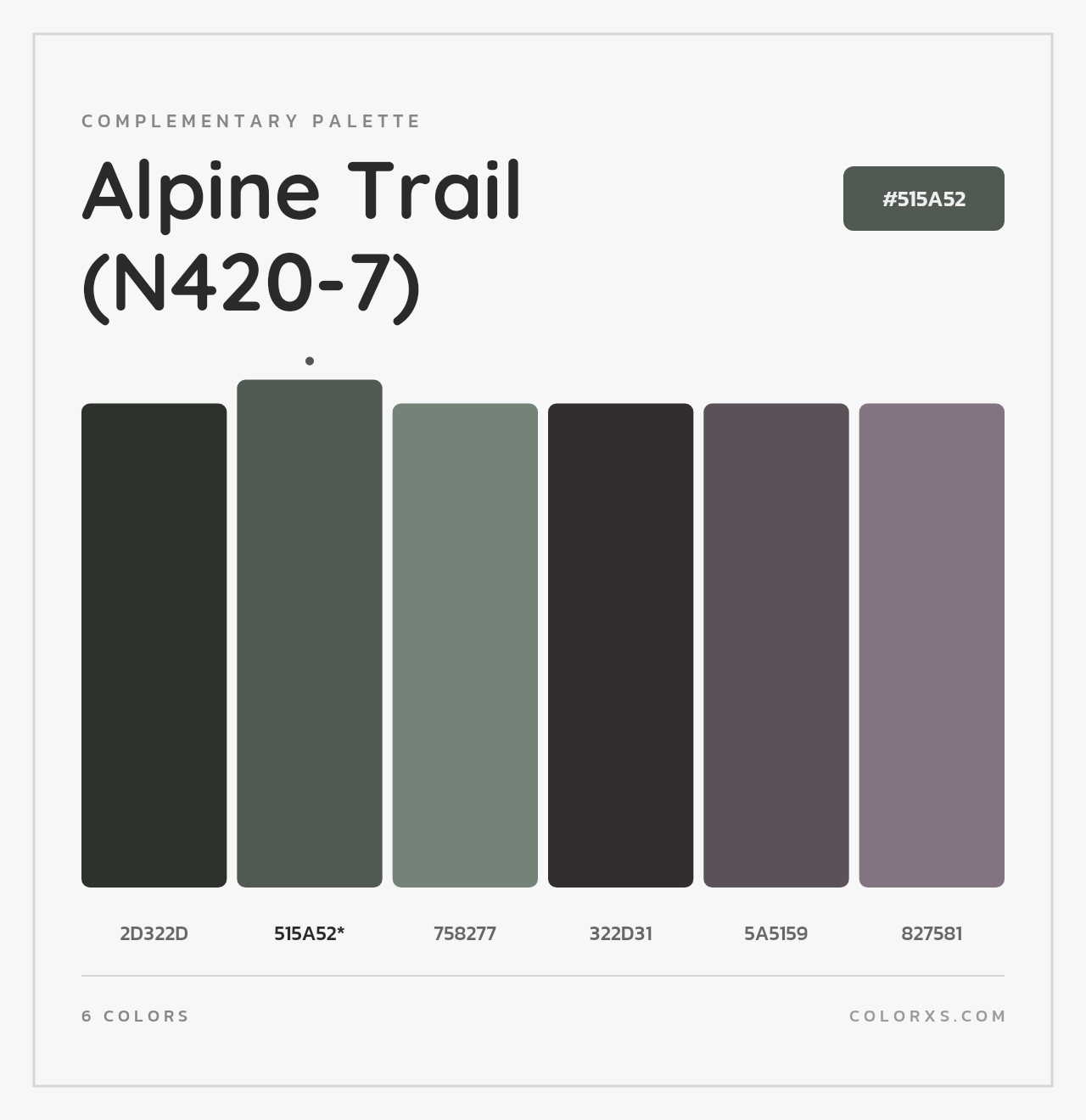 Alpine Trail (N420-7) - Complementary Color Palette
