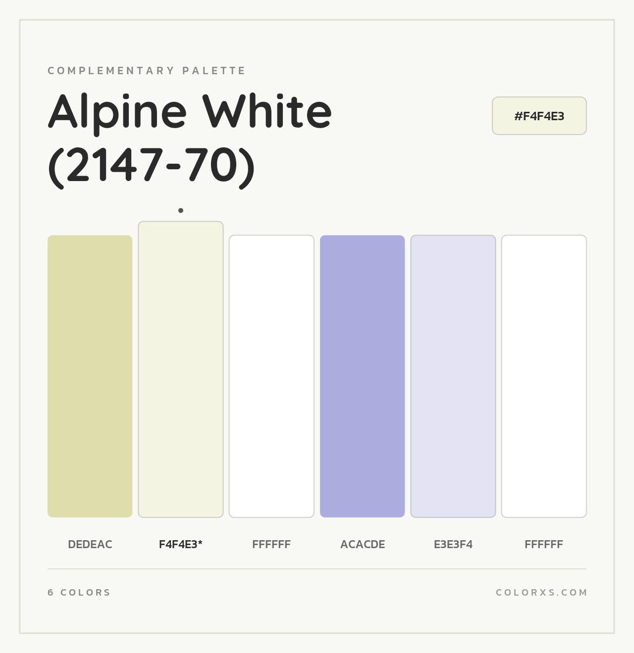Alpine White (2147-70) - Complementary Color Palette