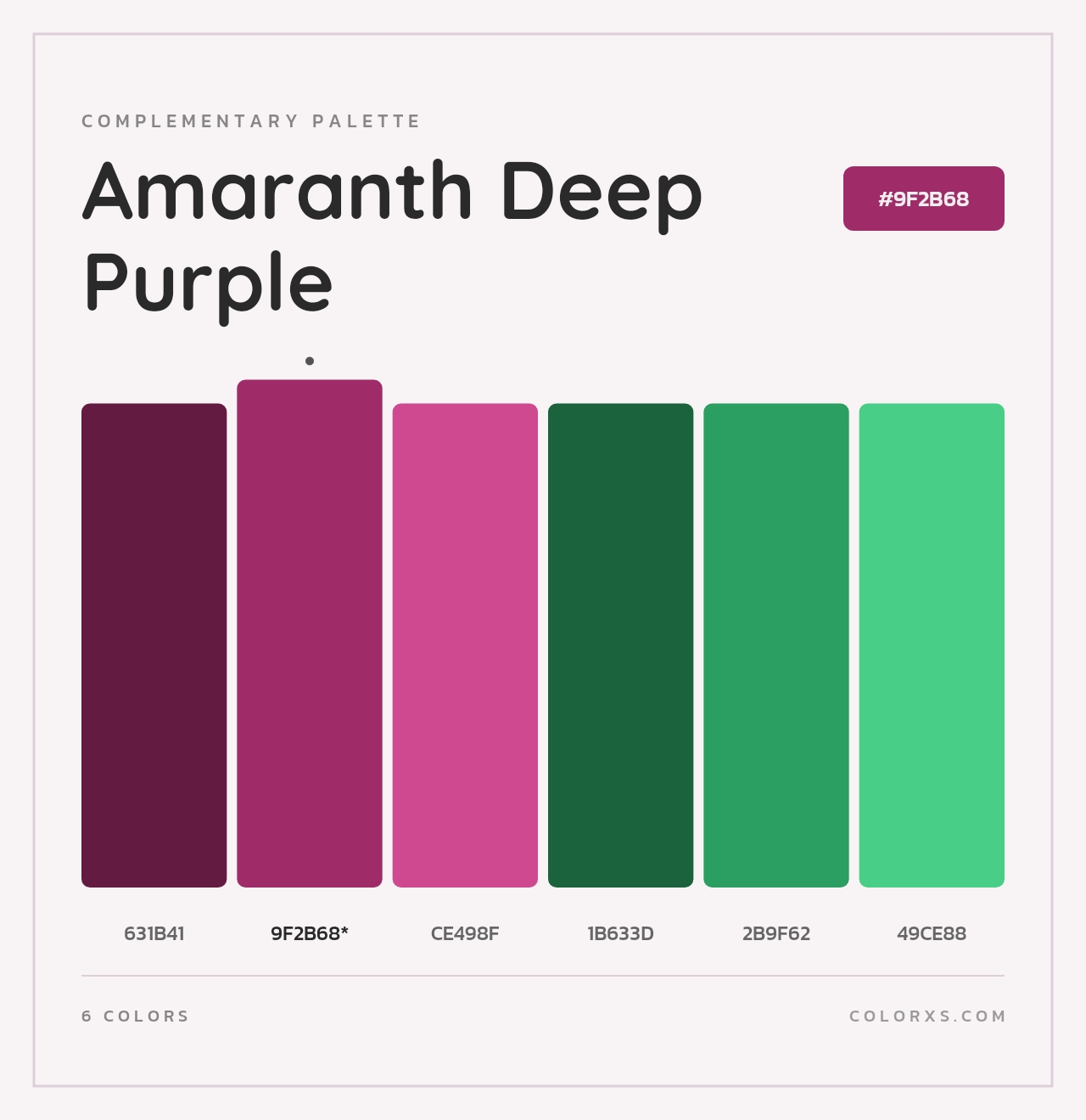 Amaranth Deep Purple - Complementary Color Palette