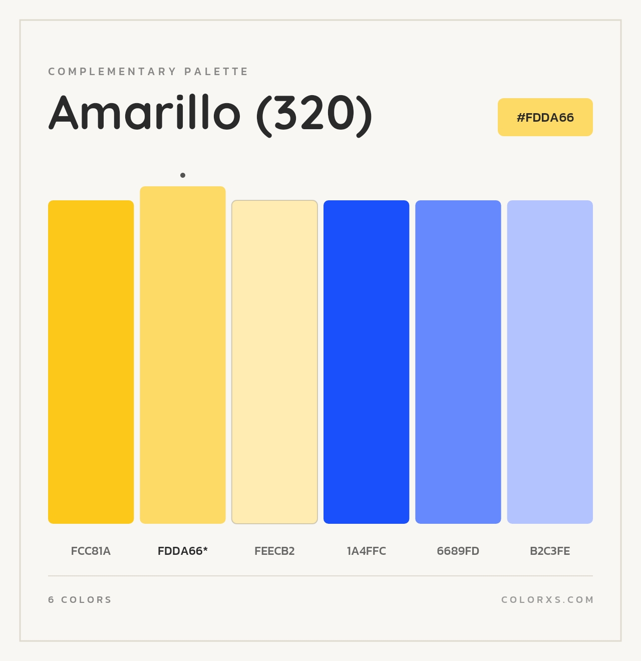 Amarillo (320) - Complementary Color Palette