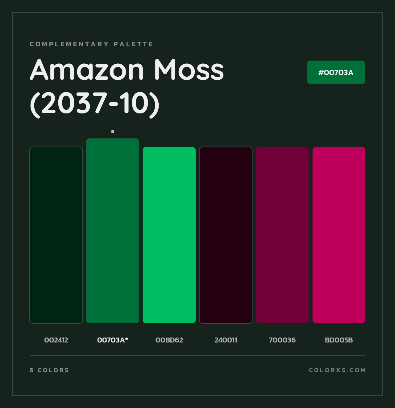 Amazon Moss (2037-10) - Complementary Color Palette