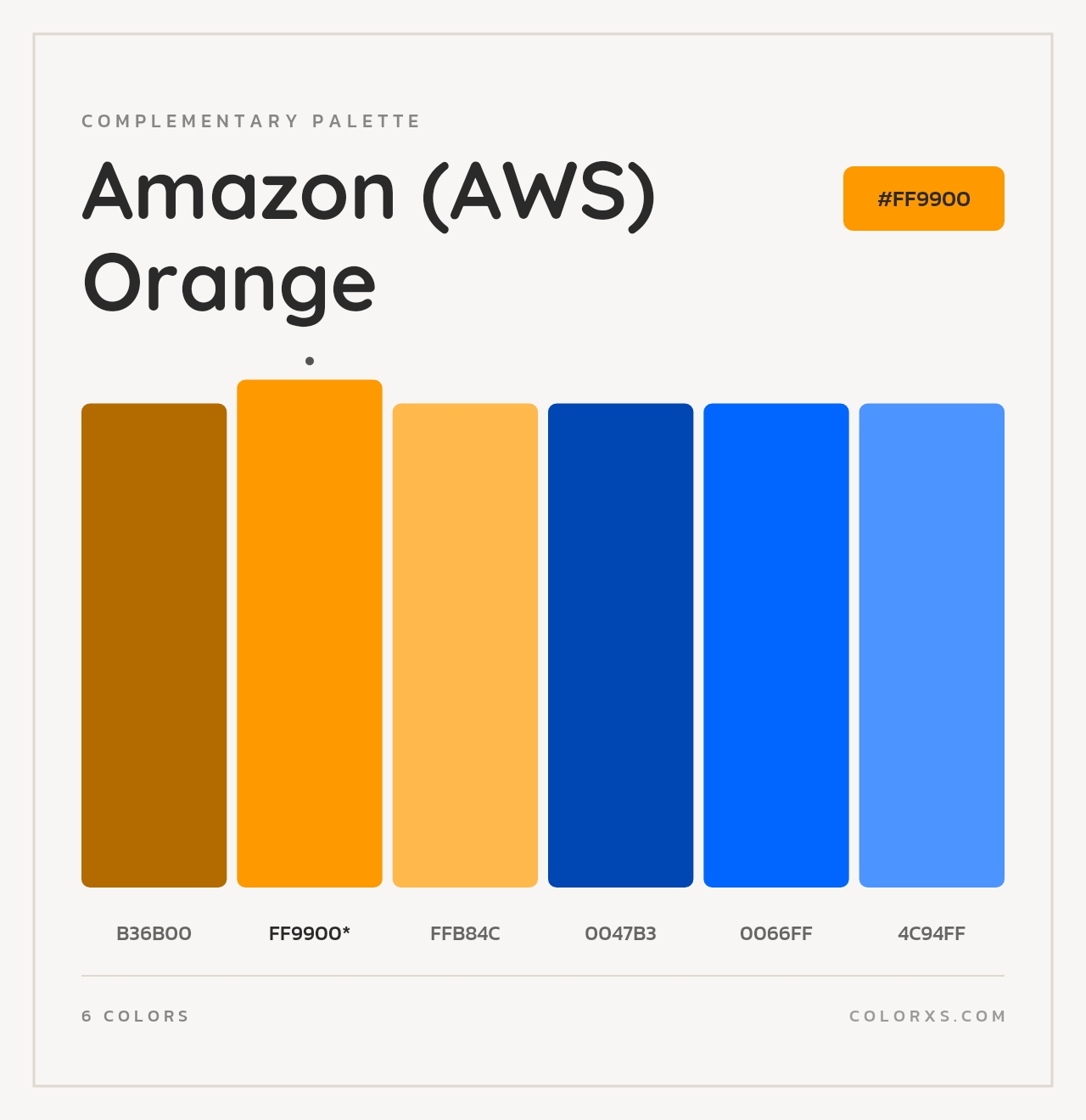 Amazon (AWS) Orange - Complementary Color Palette