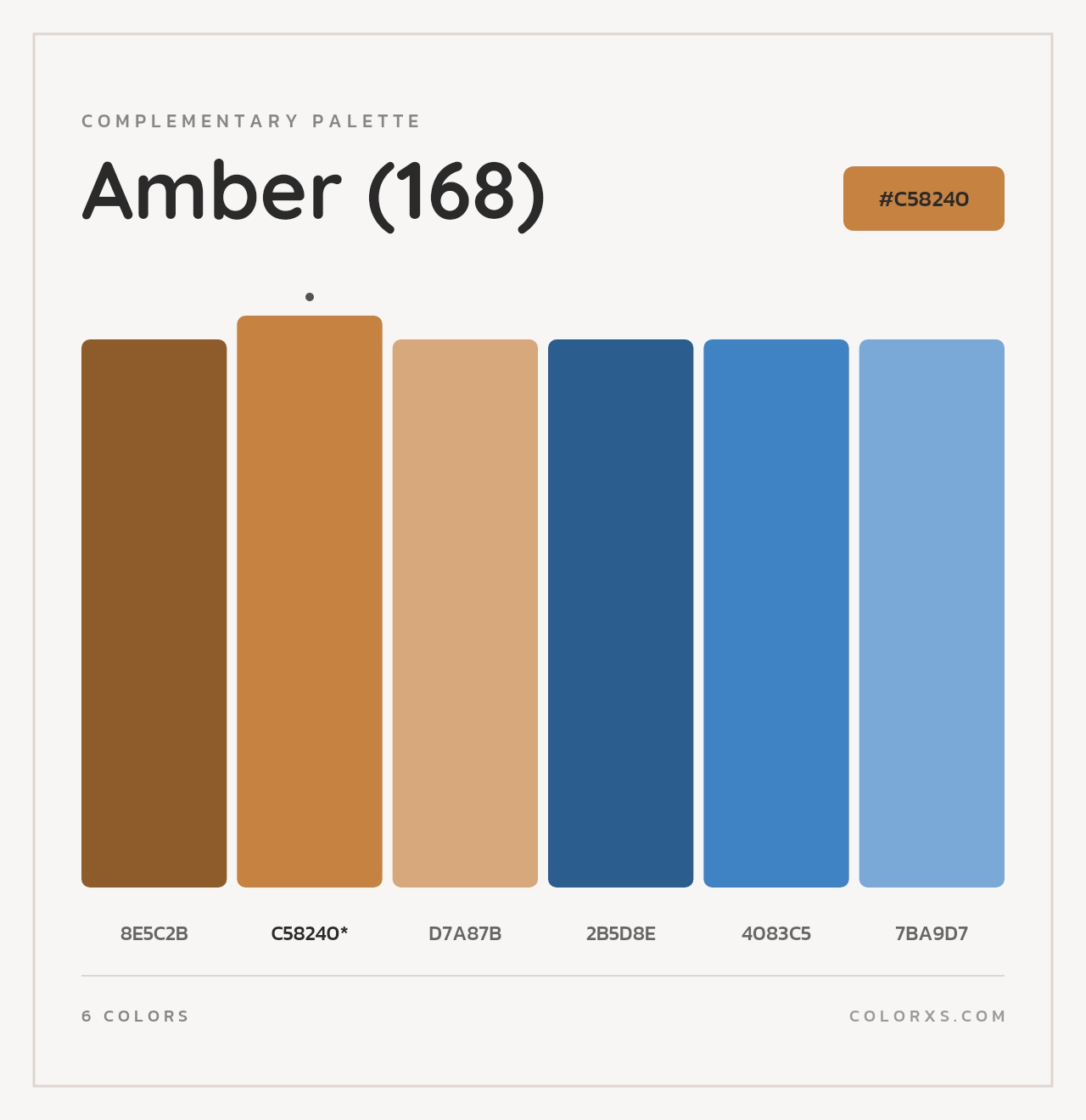 Amber (168) - Complementary Color Palette