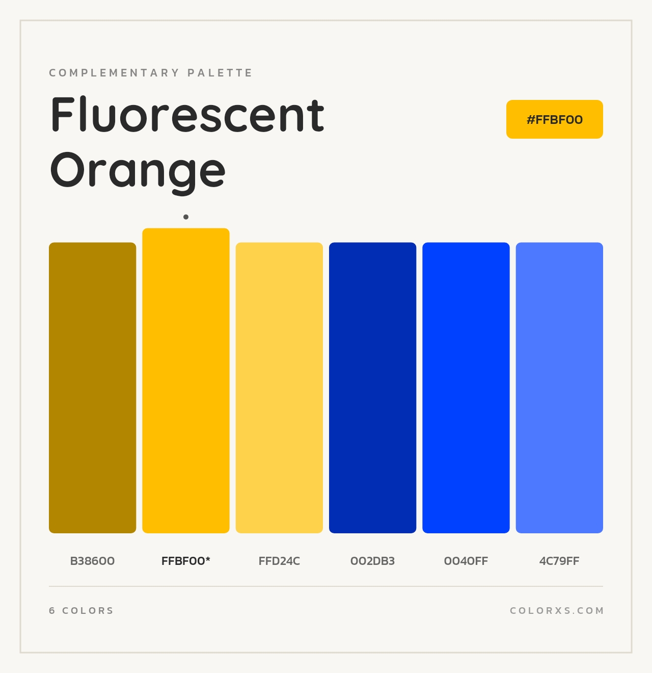 Fluorescent Orange - Complementary Color Palette