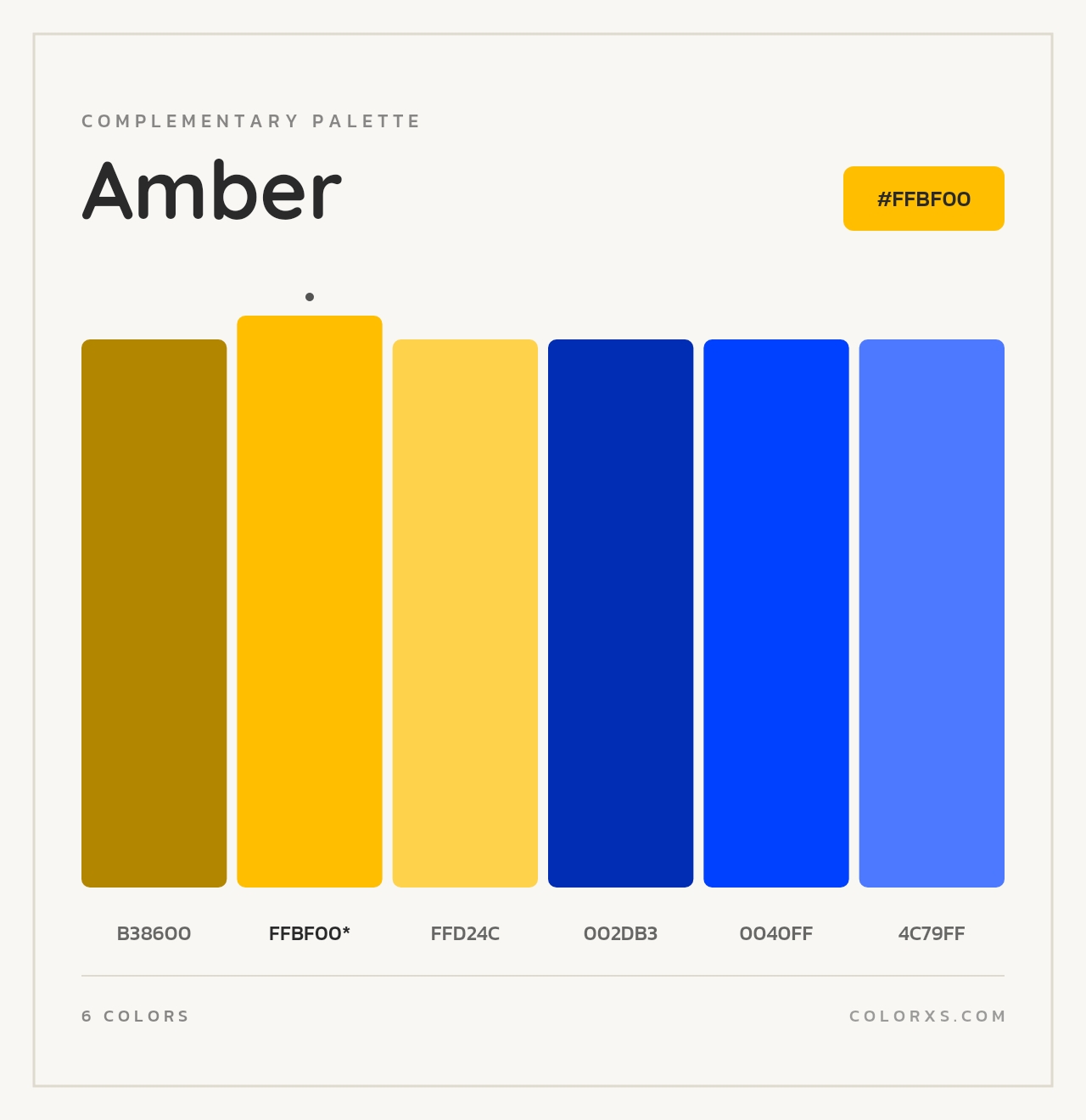 Amber - Complementary Color Palette