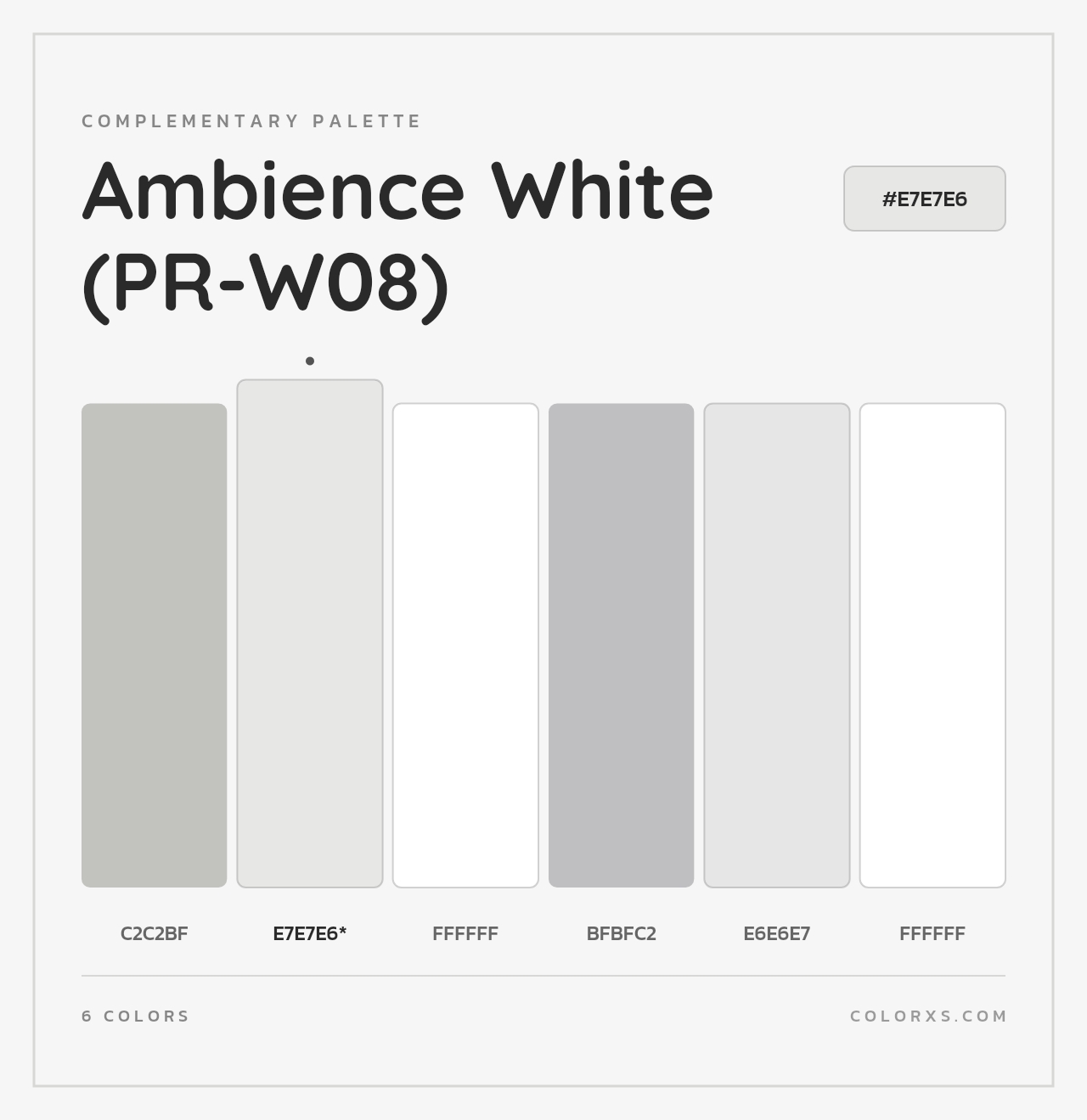 Ambience White (PR-W08) - Complementary Color Palette