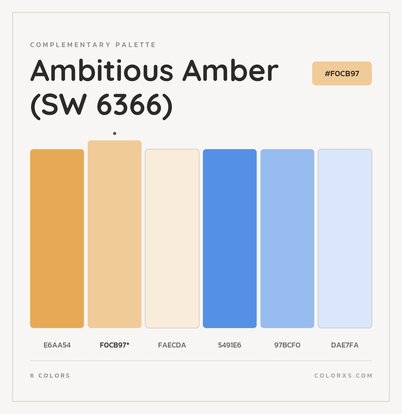 Ambitious Amber (SW 6366) - Complementary Color Palette