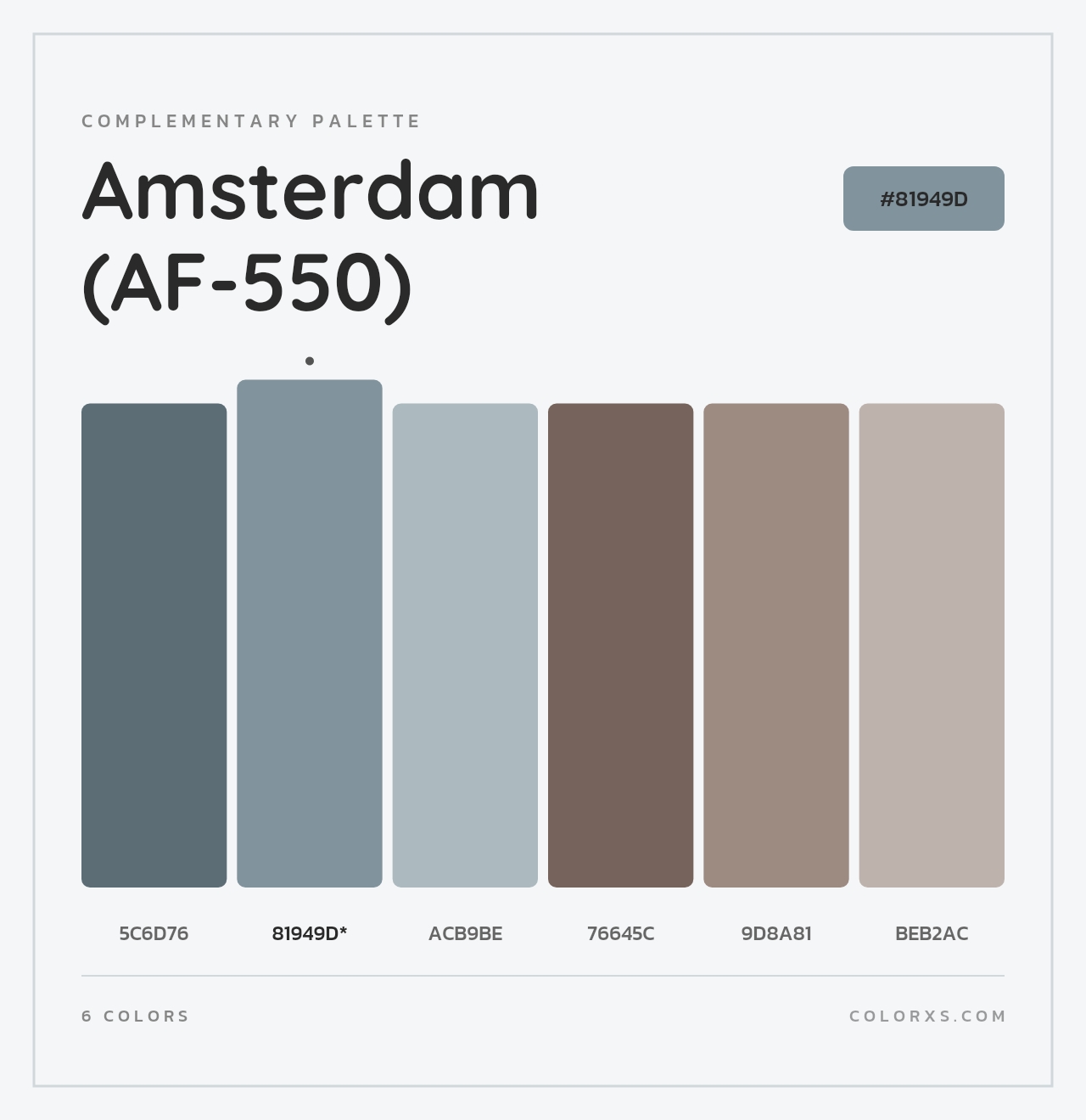 Amsterdam (AF-550) - Complementary Color Palette
