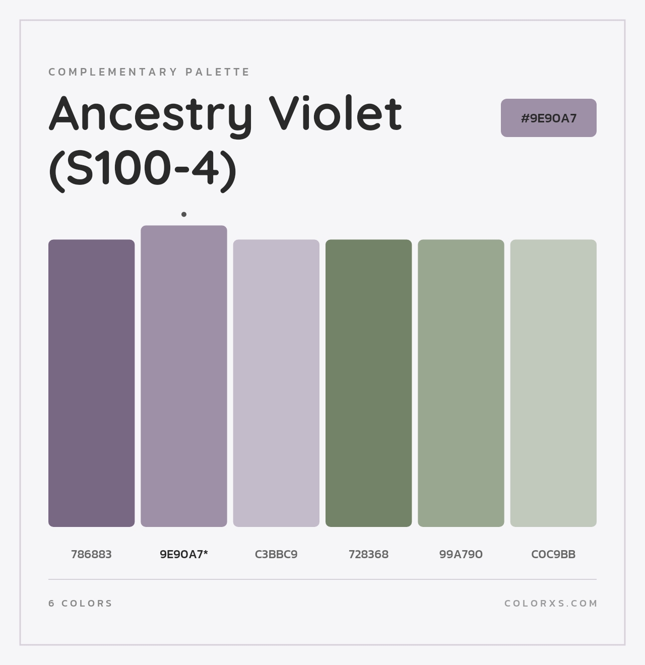 Ancestry Violet (S100-4) - Complementary Color Palette