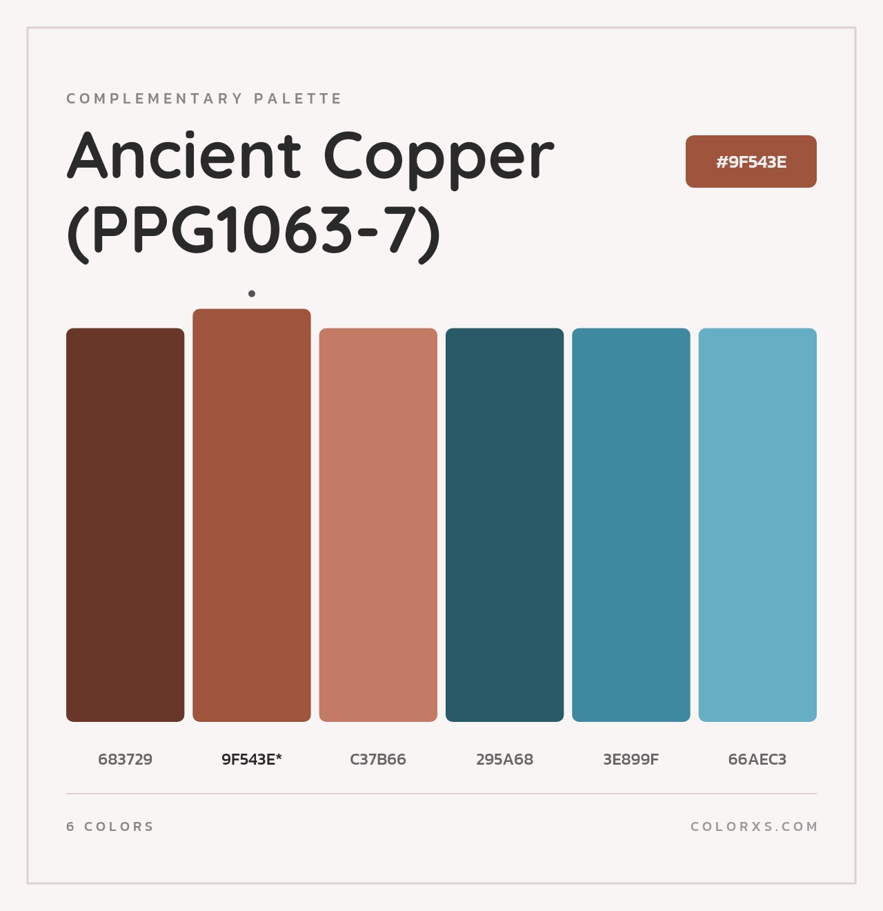 Ancient Copper (PPG1063-7) - Complementary Color Palette