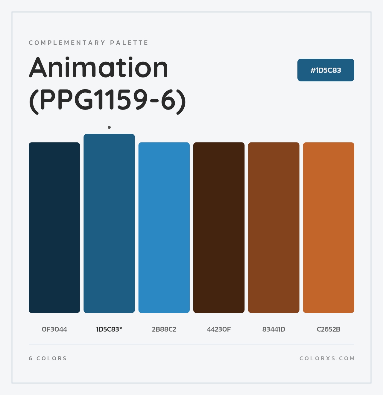 Animation (PPG1159-6) - Complementary Color Palette