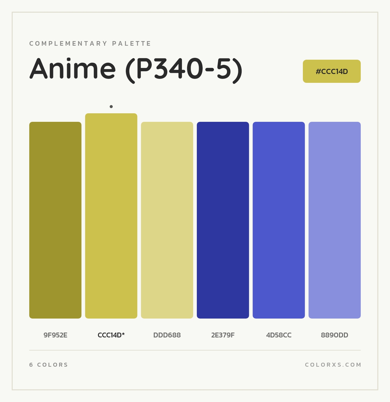 Anime (P340-5) - Complementary Color Palette