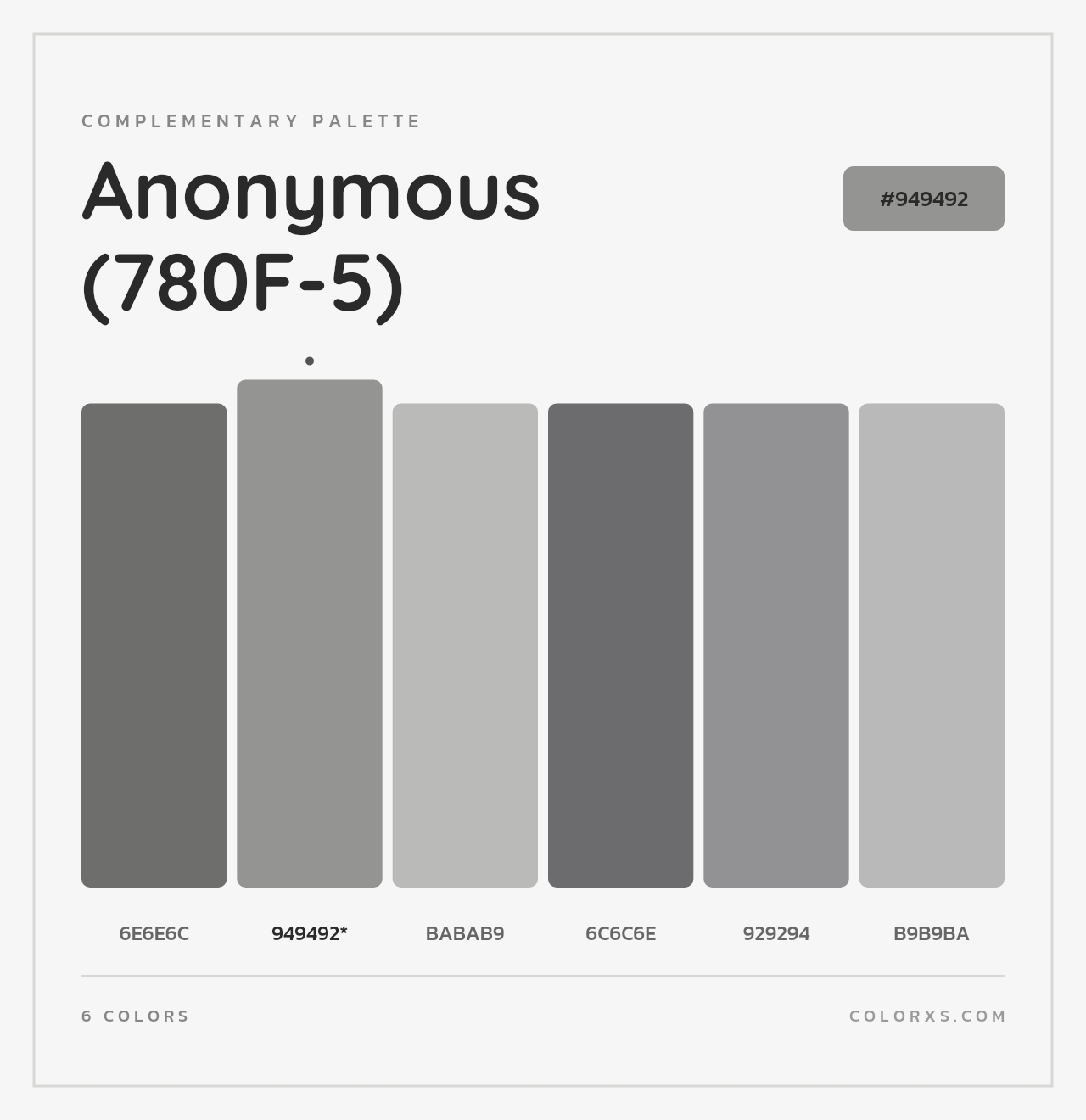 Anonymous (780F-5) - Complementary Color Palette