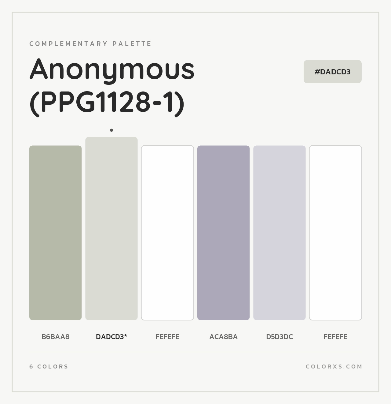 Anonymous (PPG1128-1) - Complementary Color Palette