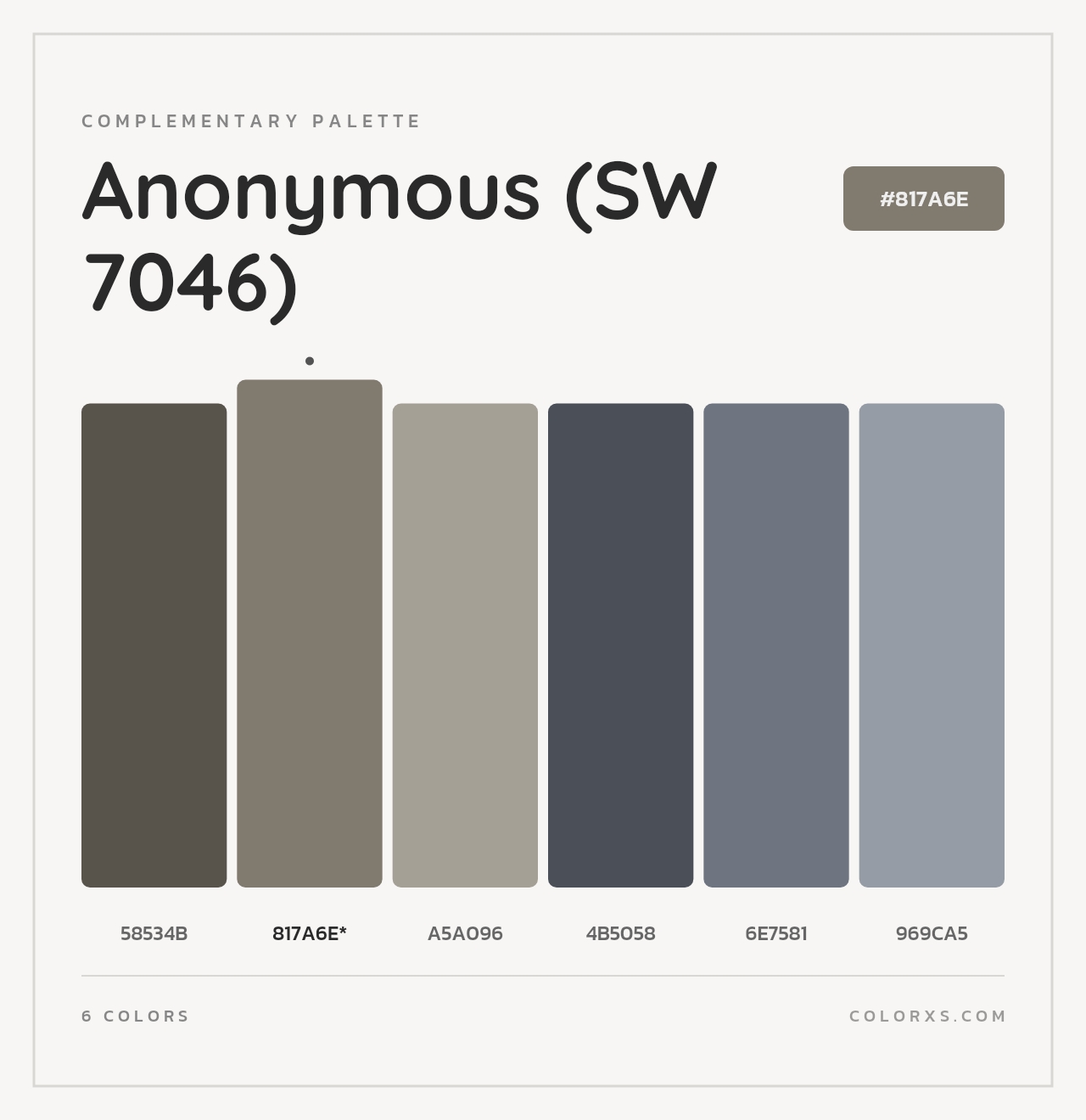 Anonymous (SW 7046) - Complementary Color Palette