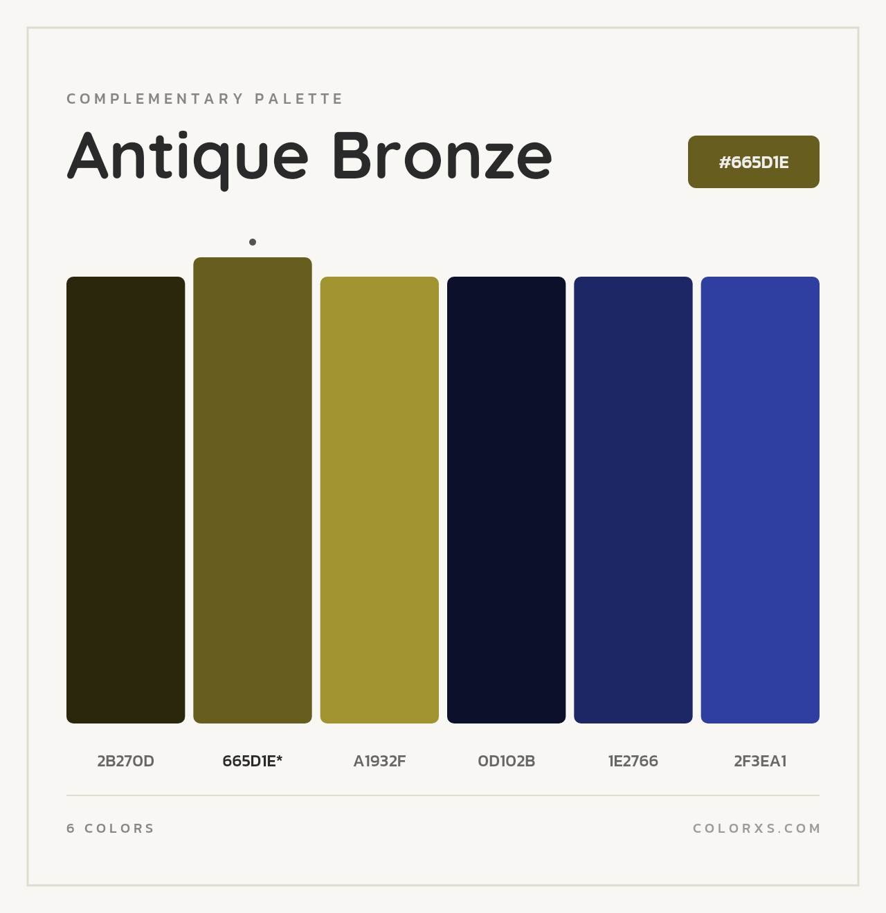 Antique Bronze - Complementary Color Palette