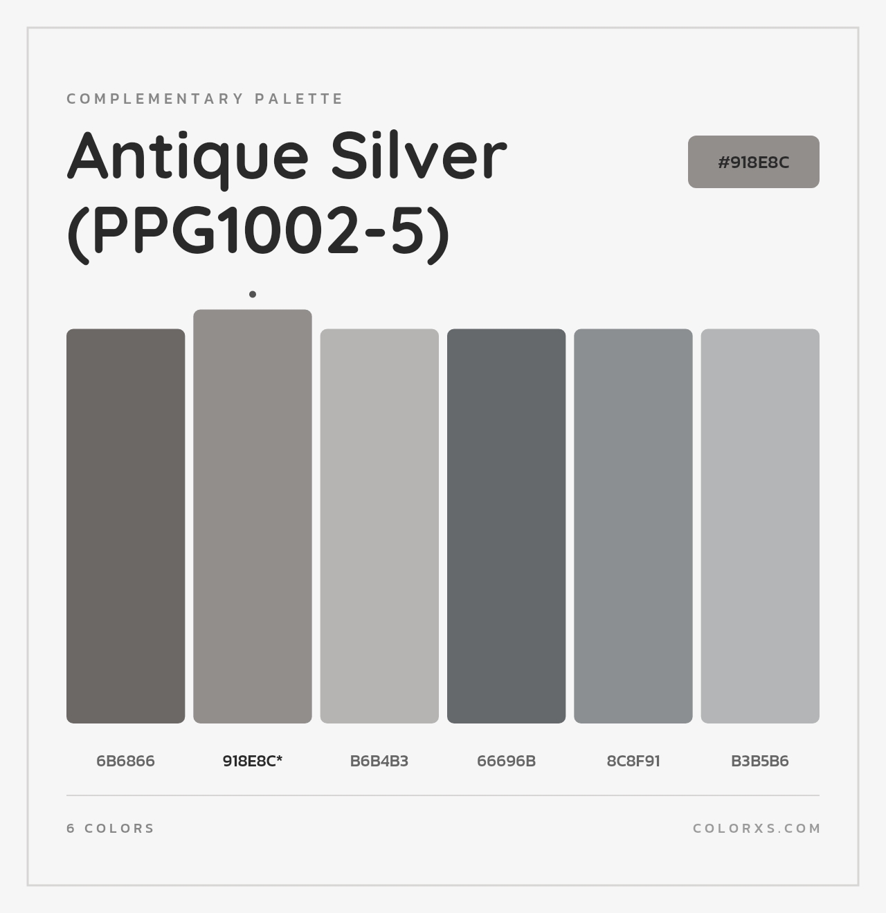Antique Silver (PPG1002-5) - Complementary Color Palette