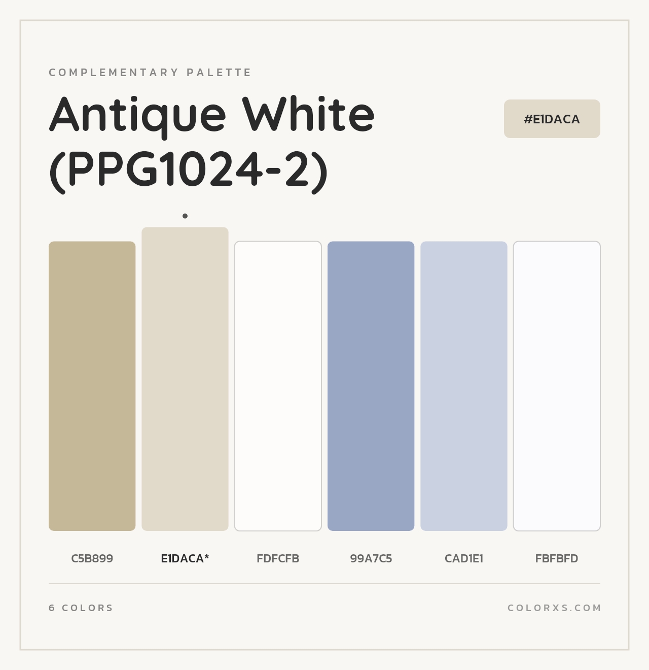Antique White (PPG1024-2) - Complementary Color Palette