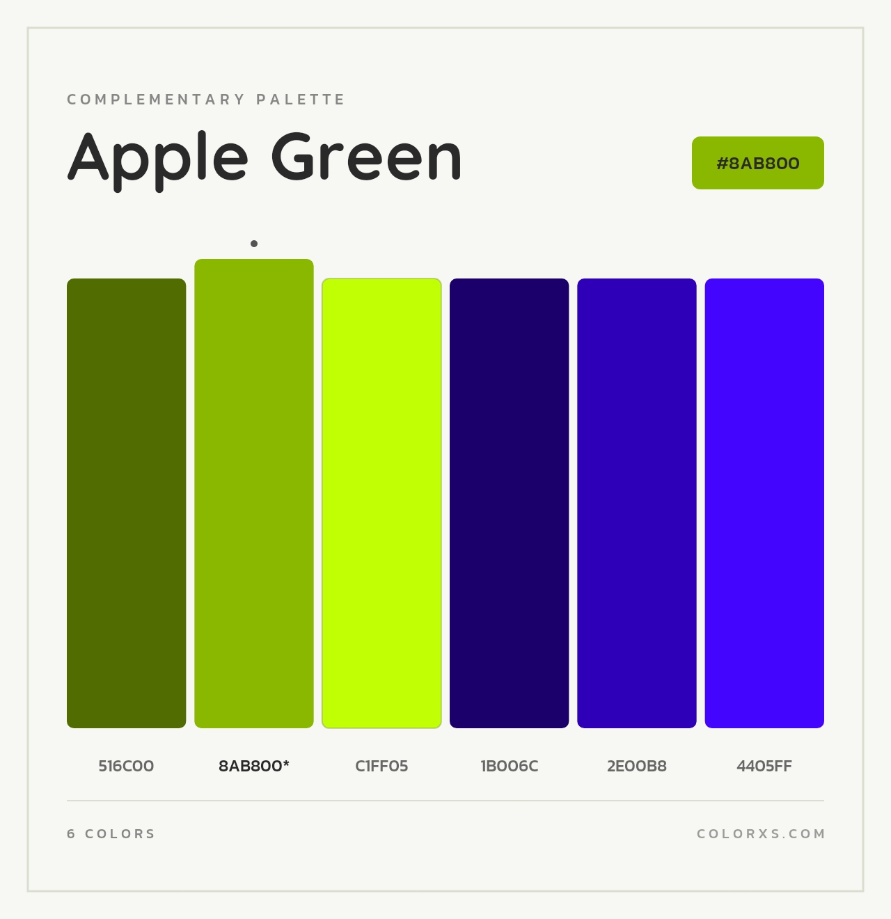 Apple Green - Complementary Color Palette