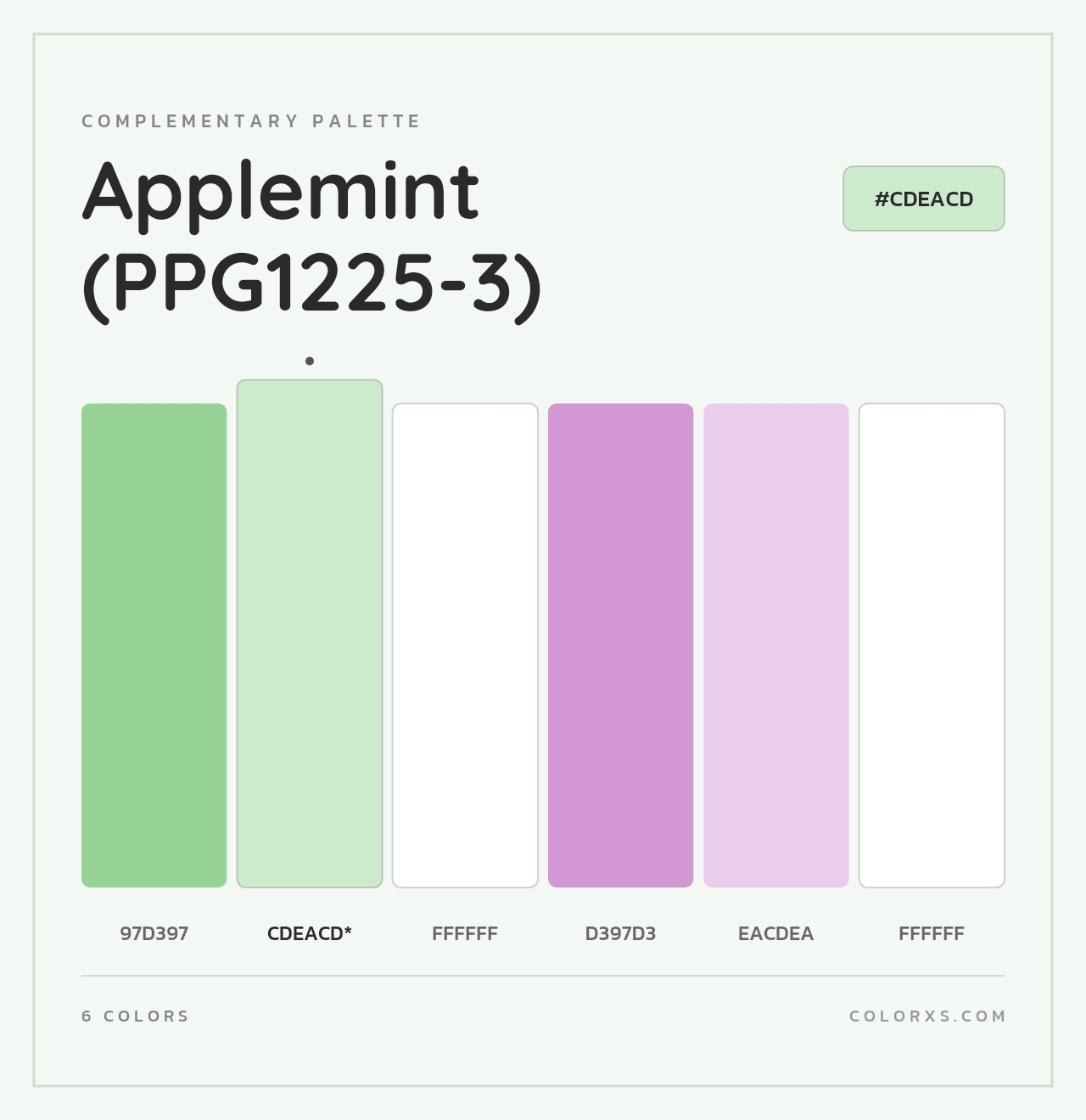Applemint (PPG1225-3) - Complementary Color Palette