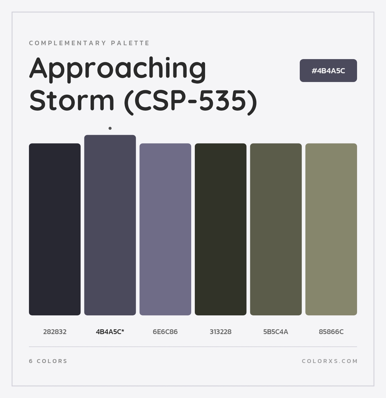 Approaching Storm (CSP-535) - Complementary Color Palette