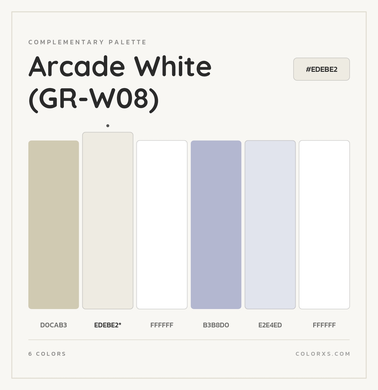Arcade White (GR-W08) - Complementary Color Palette