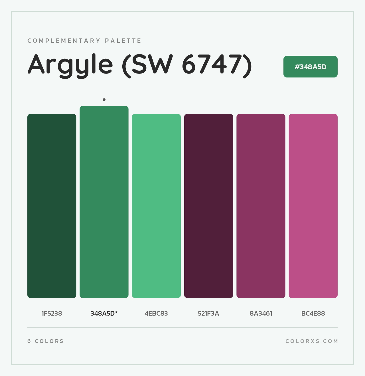 Argyle (SW 6747) - Complementary Color Palette