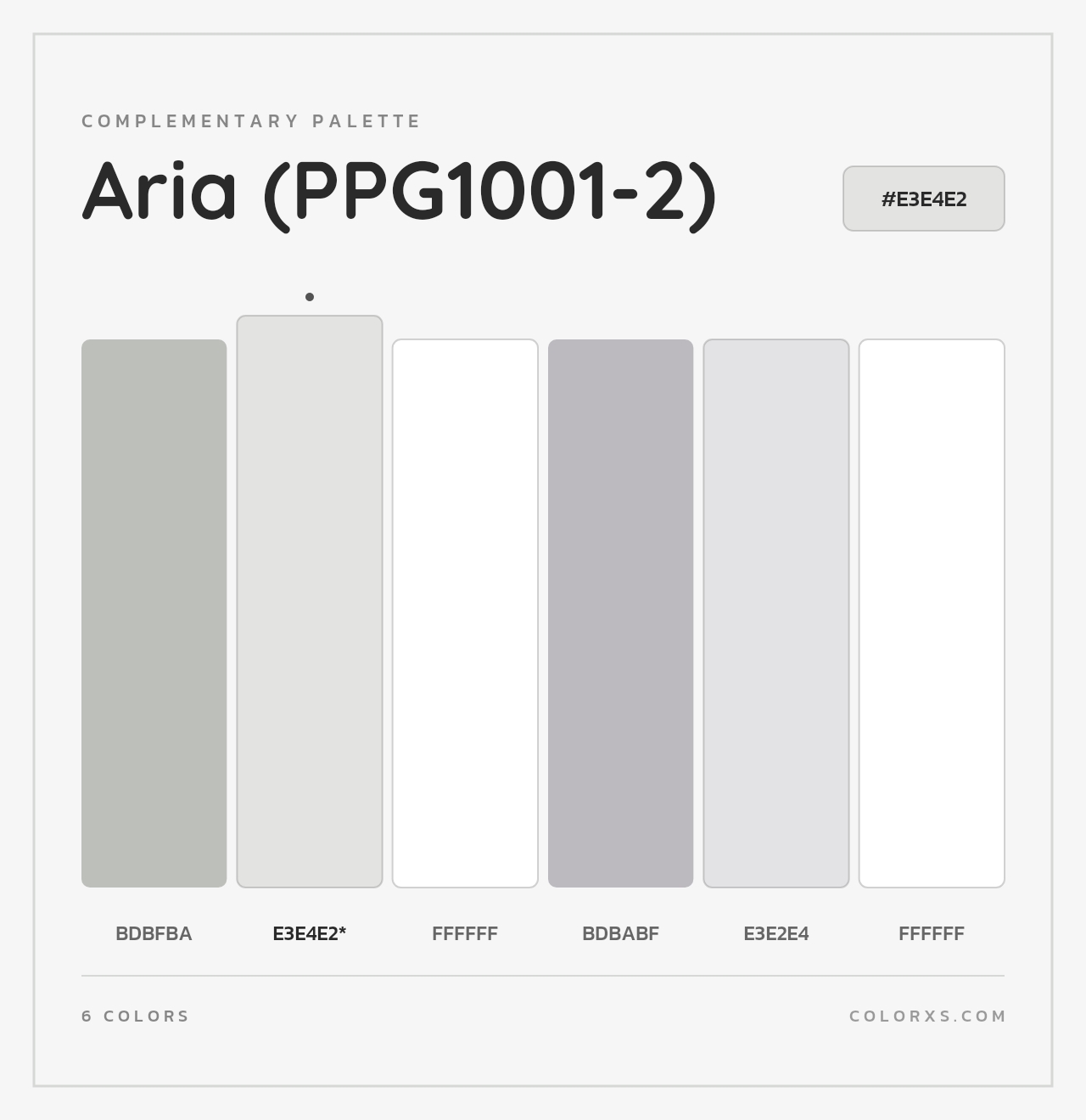 Aria (PPG1001-2) - Complementary Color Palette