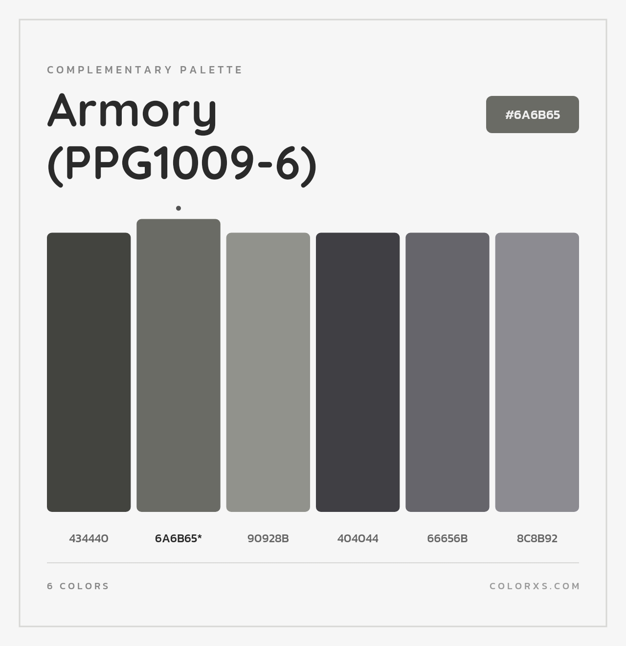 Armory (PPG1009-6) - Complementary Color Palette