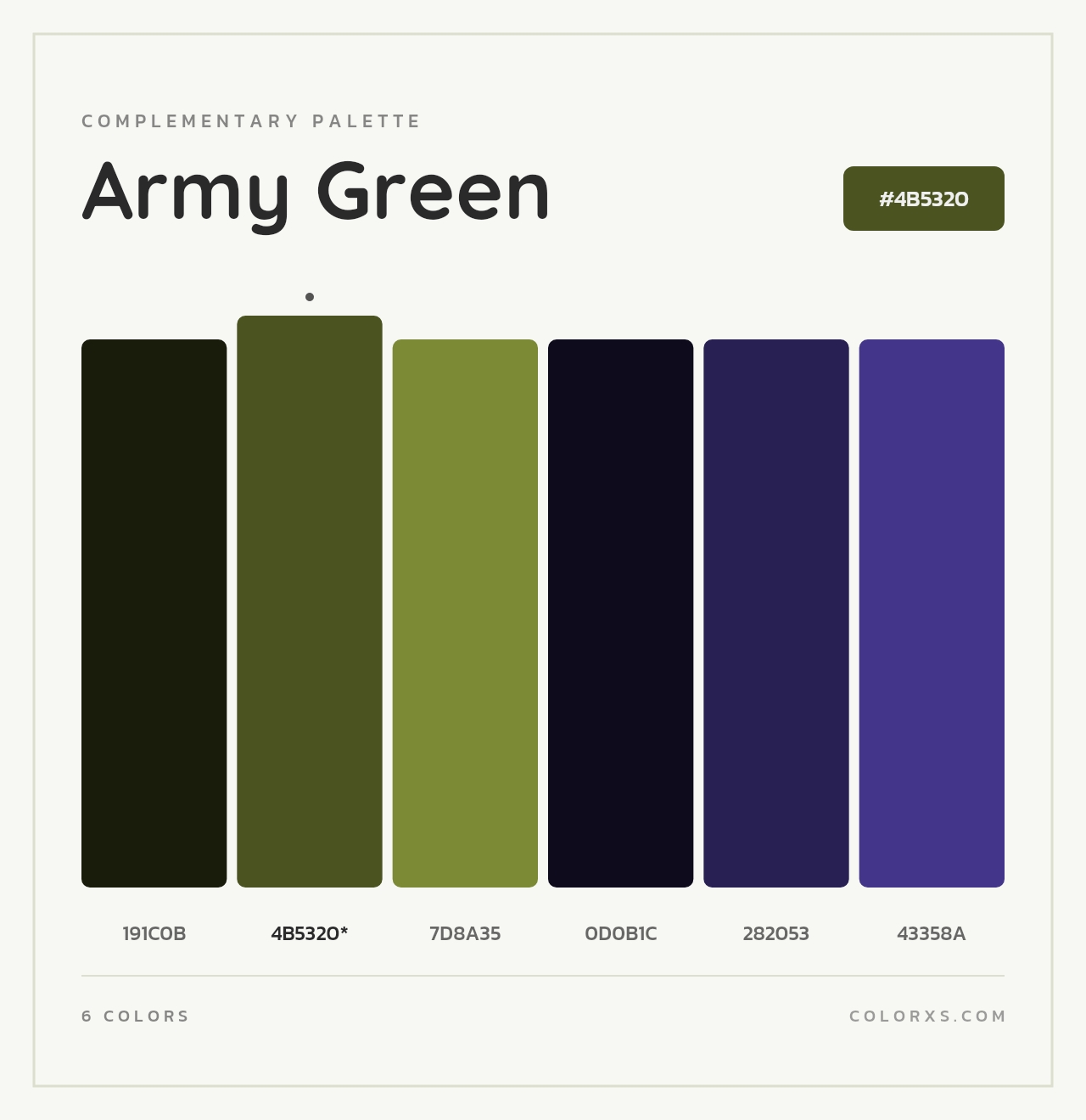 Army Green - Complementary Color Palette