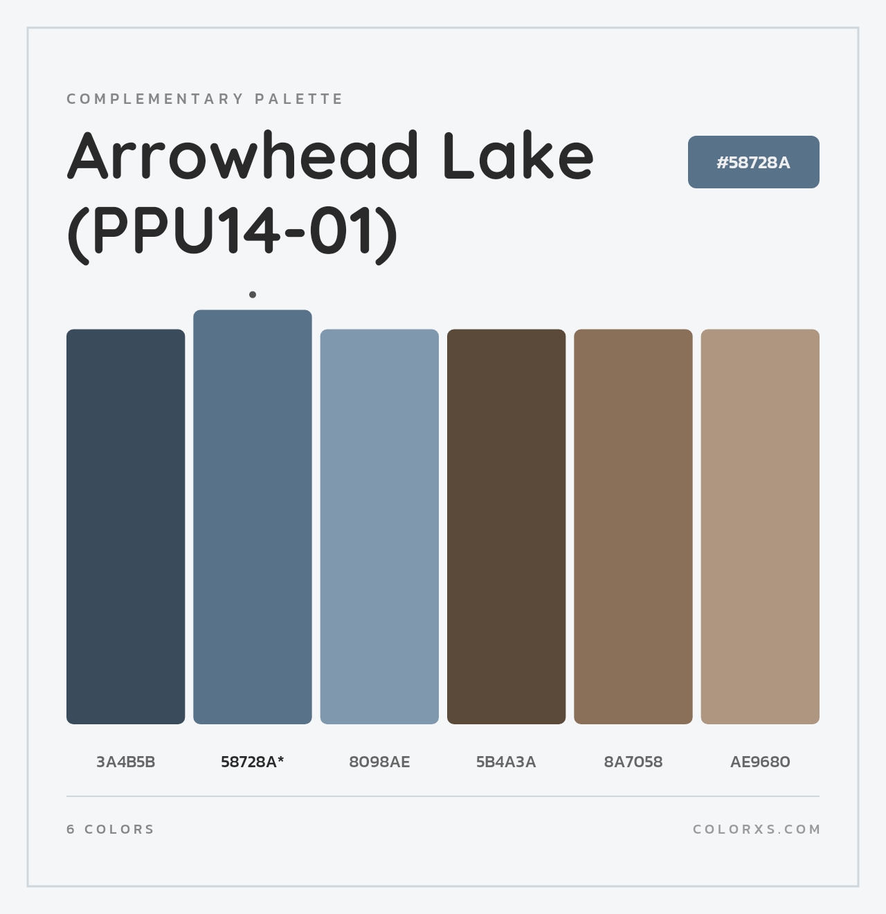Arrowhead Lake (PPU14-01) - Complementary Color Palette