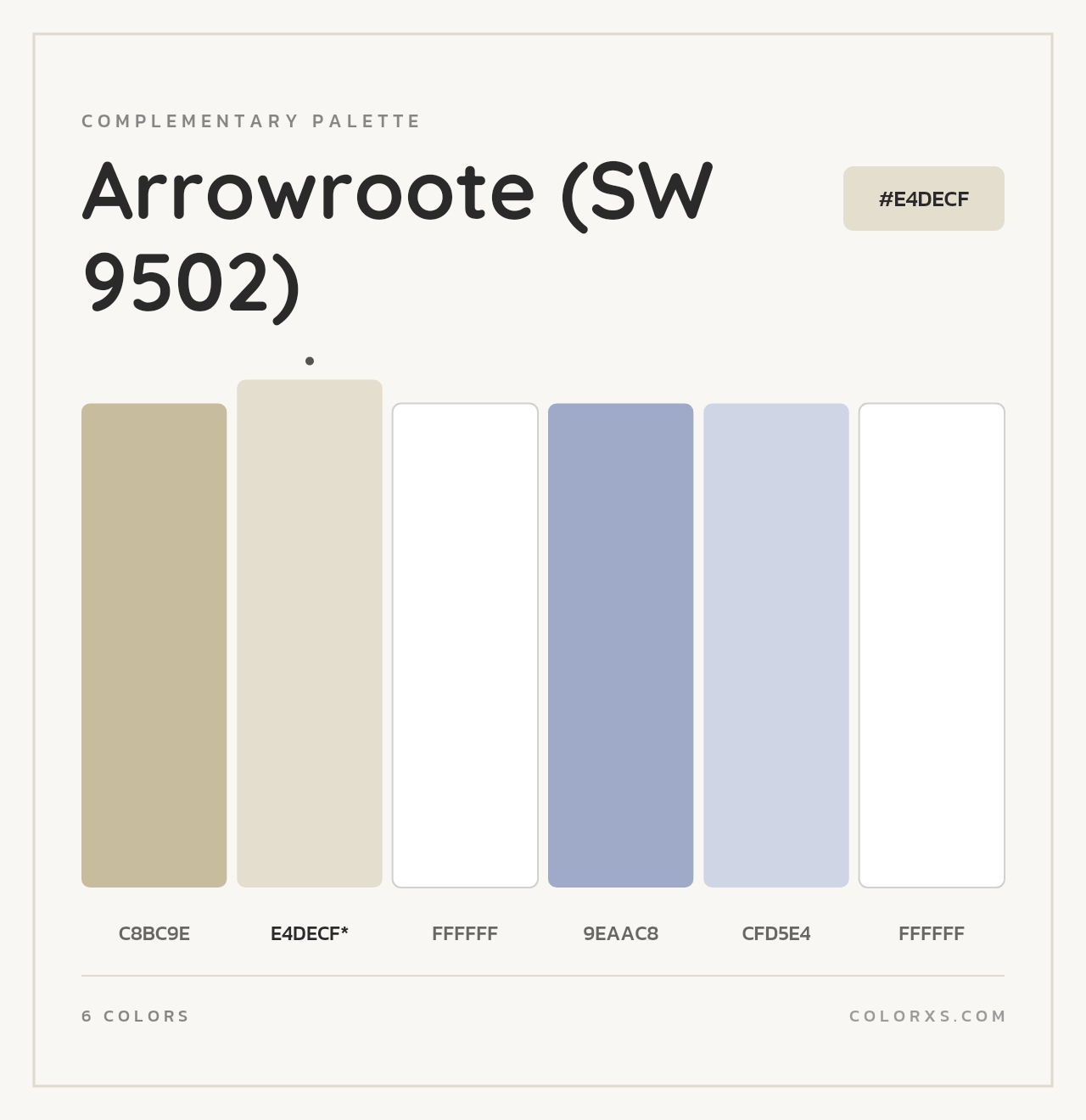 Arrowroote (SW 9502) - Complementary Color Palette