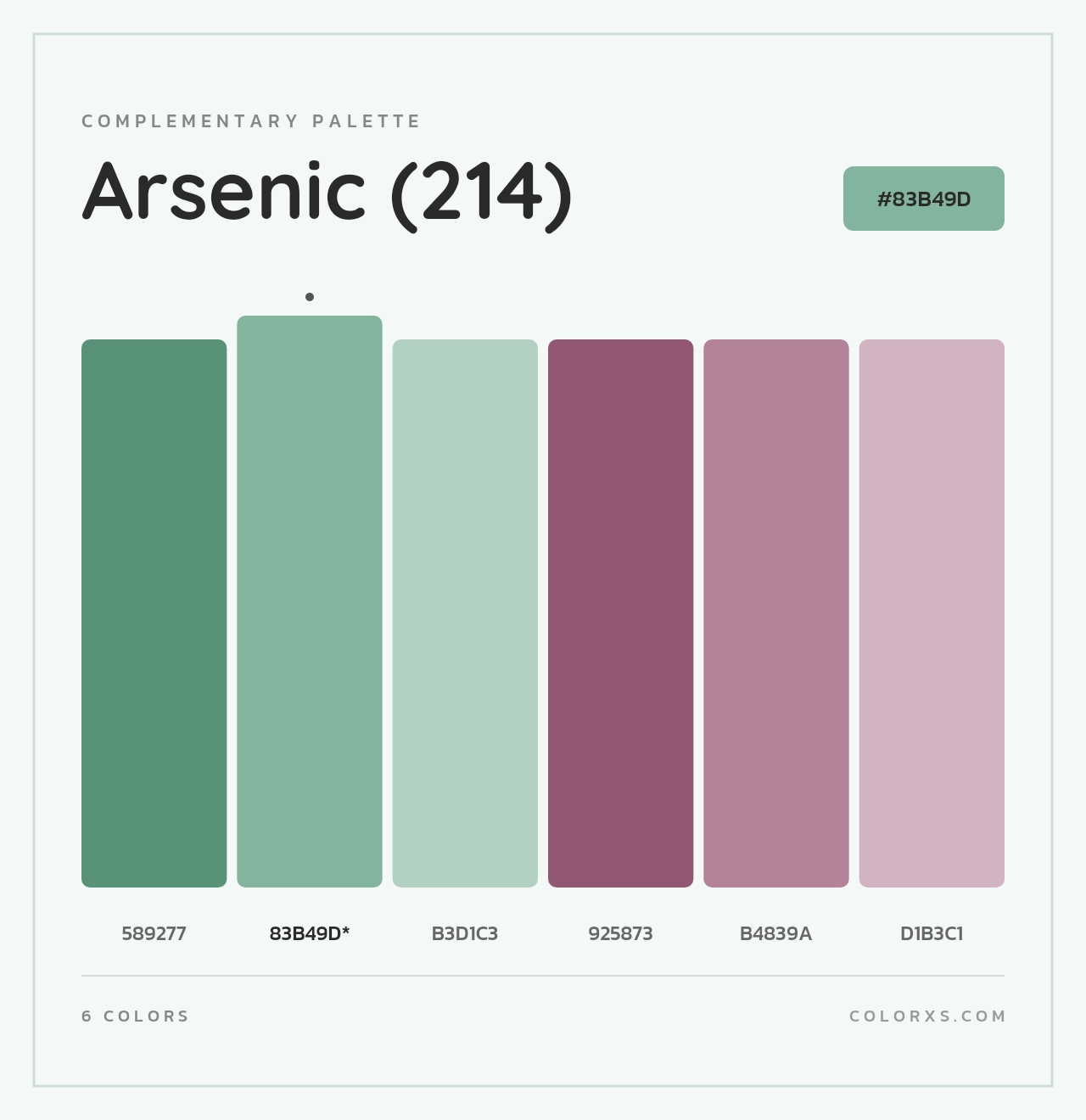 Arsenic (214) - Complementary Color Palette
