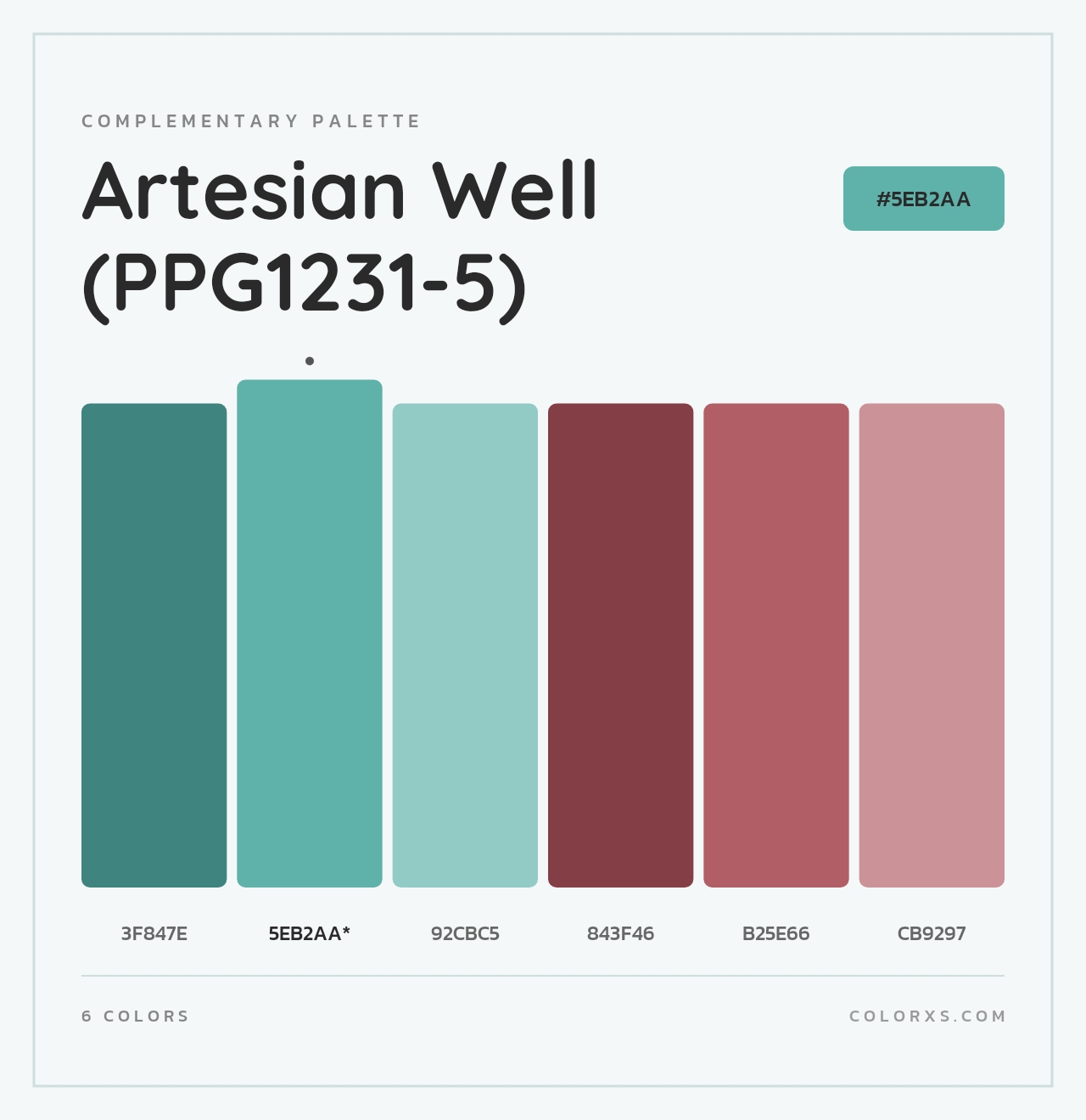 Artesian Well (PPG1231-5) - Complementary Color Palette