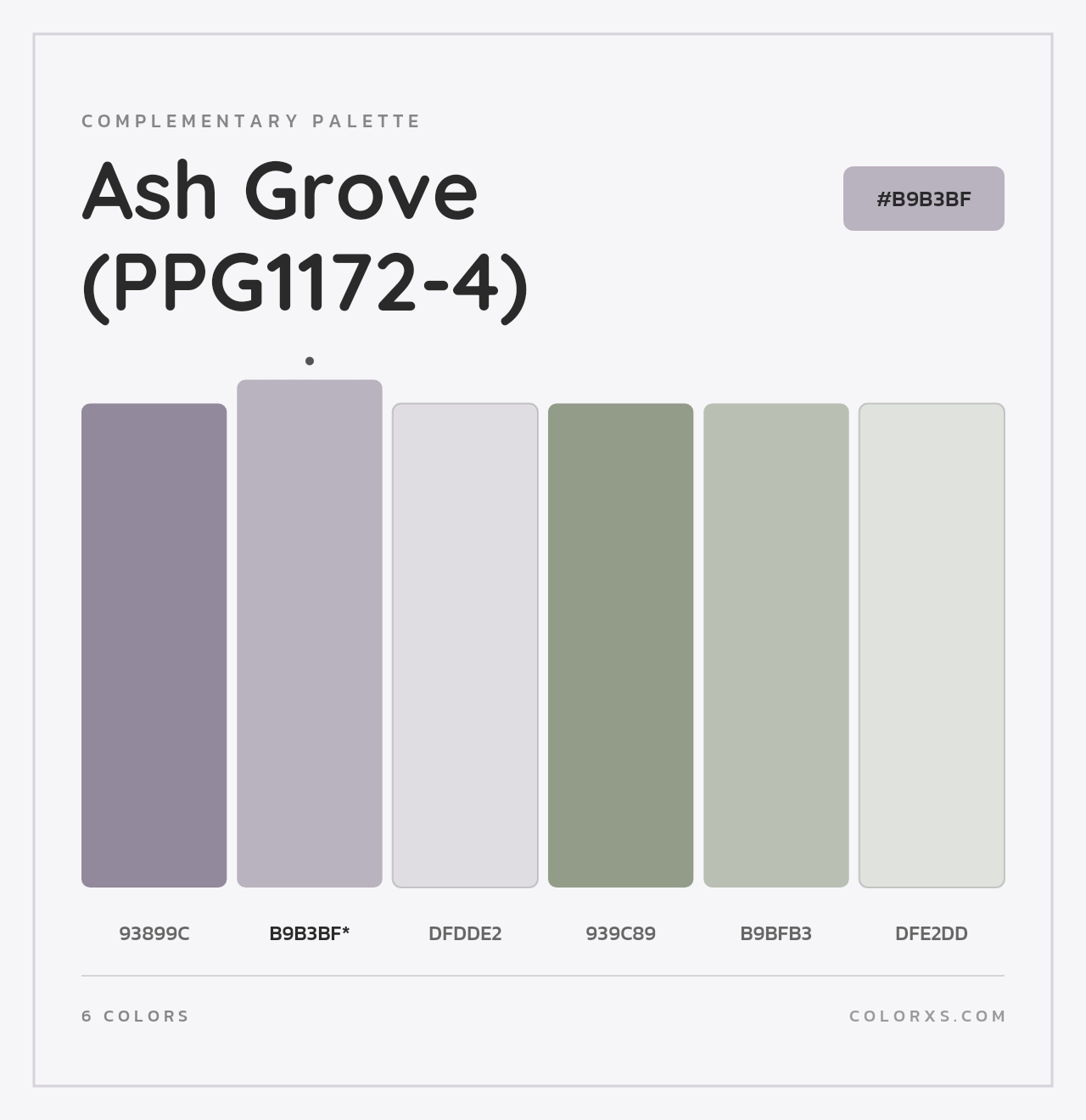 Ash Grove (PPG1172-4) - Complementary Color Palette