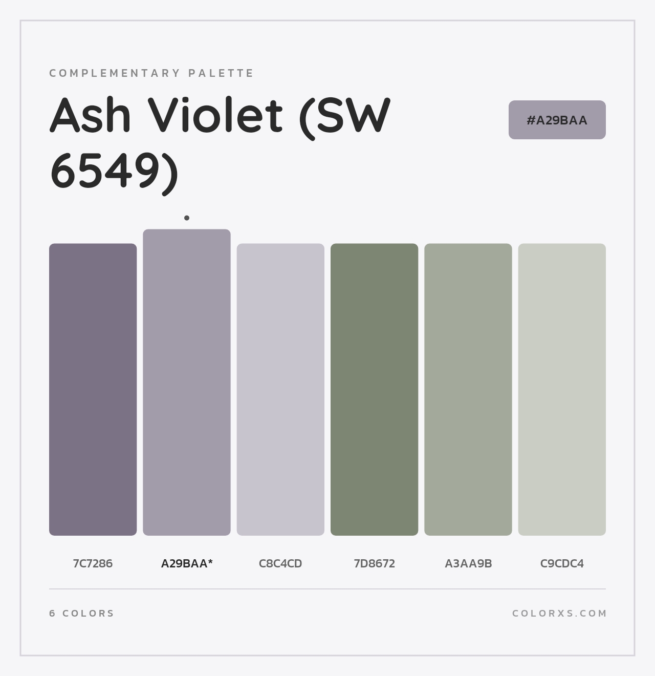 Ash Violet (SW 6549) - Complementary Color Palette