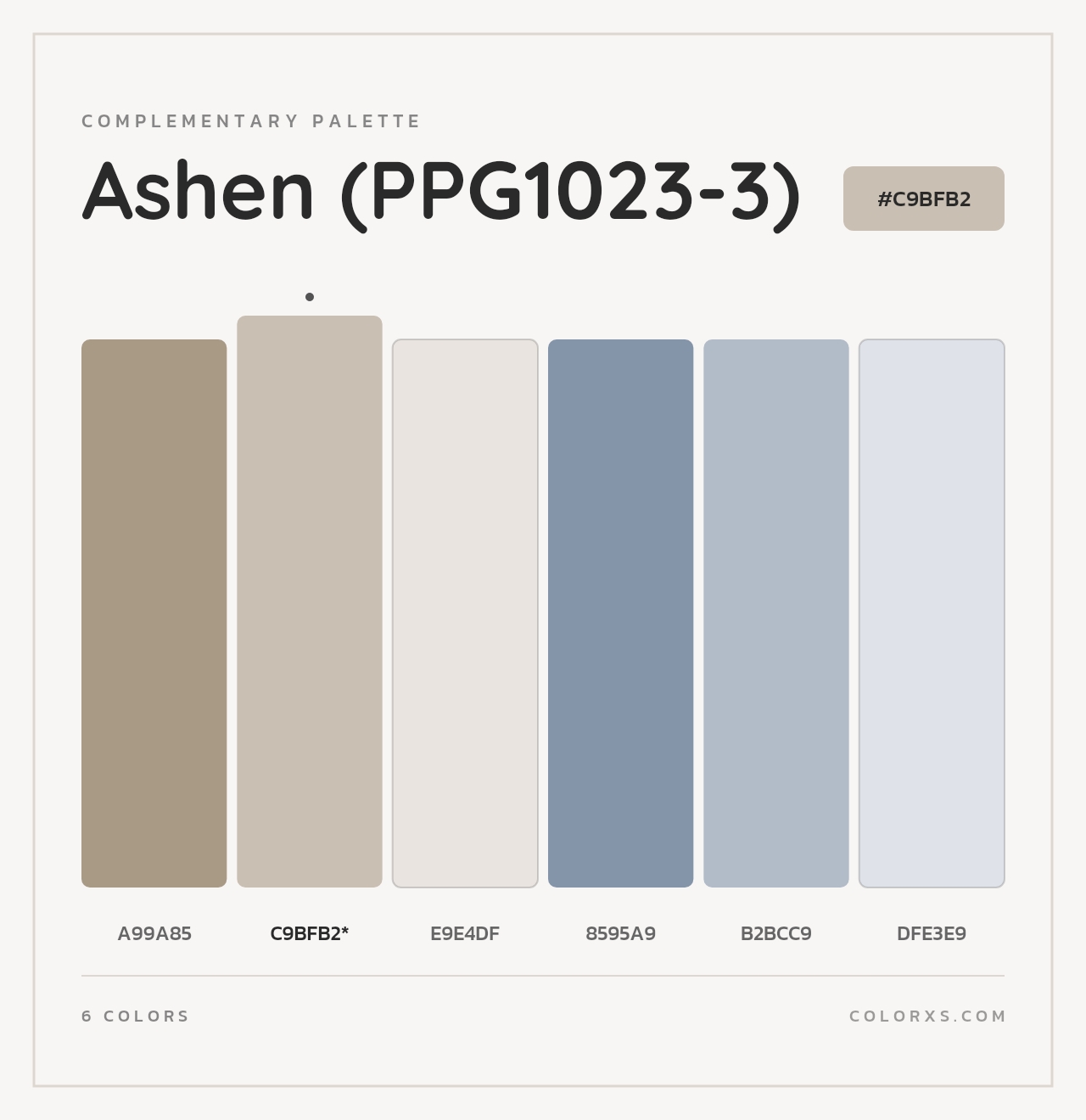 Ashen (PPG1023-3) - Complementary Color Palette