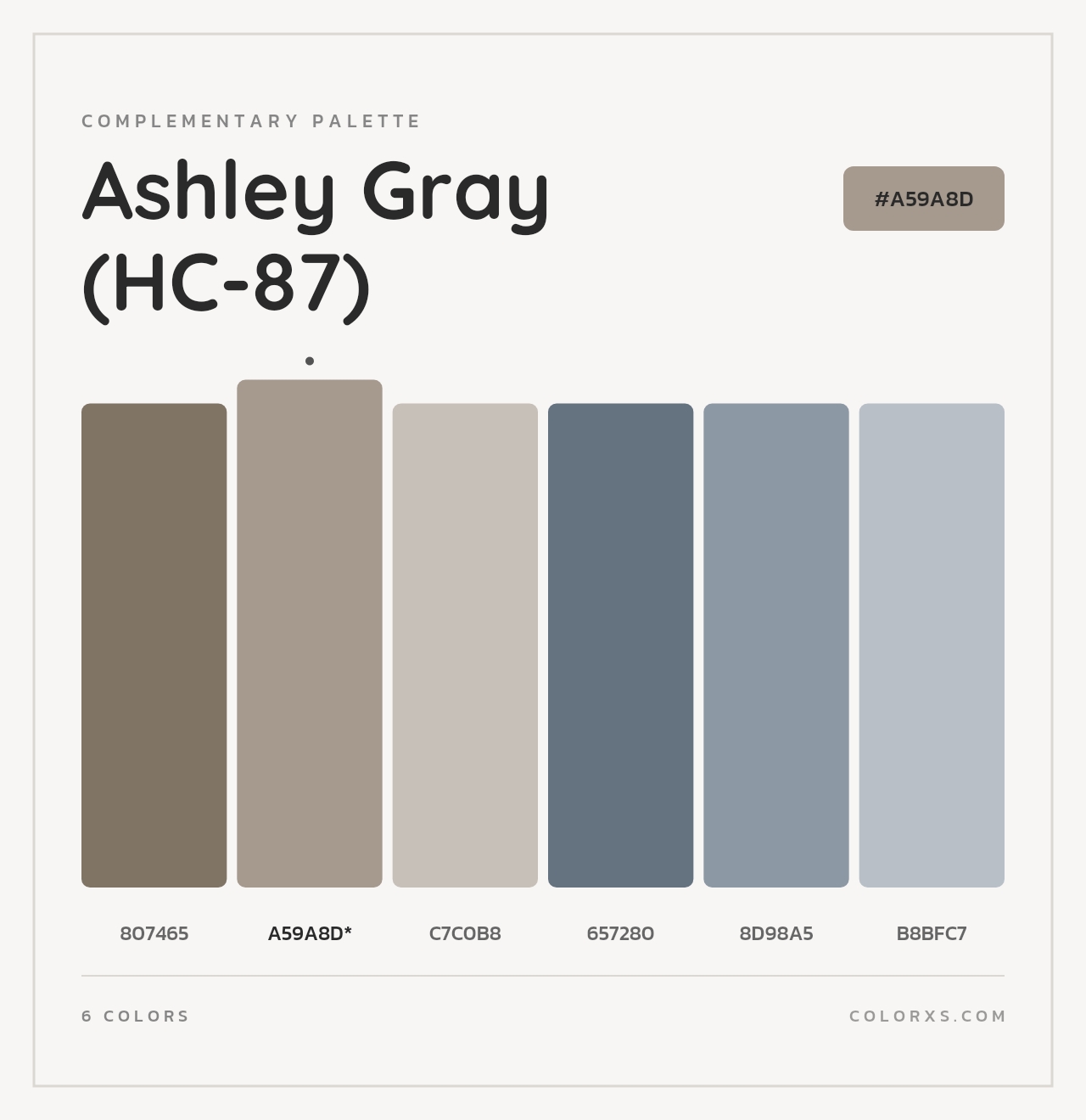 Ashley Gray (HC-87) - Complementary Color Palette