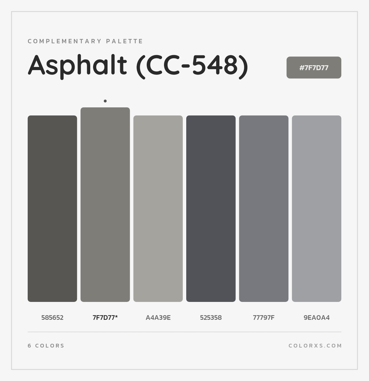 Asphalt (CC-548) - Complementary Color Palette