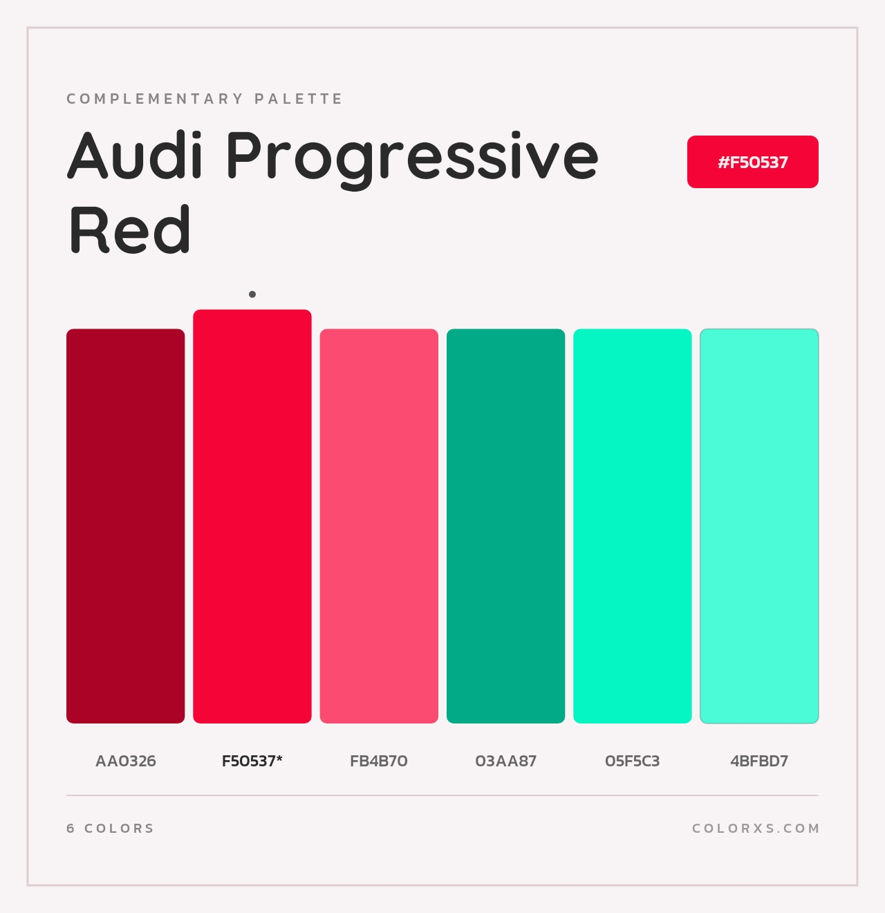 Audi Progressive Red - Complementary Color Palette