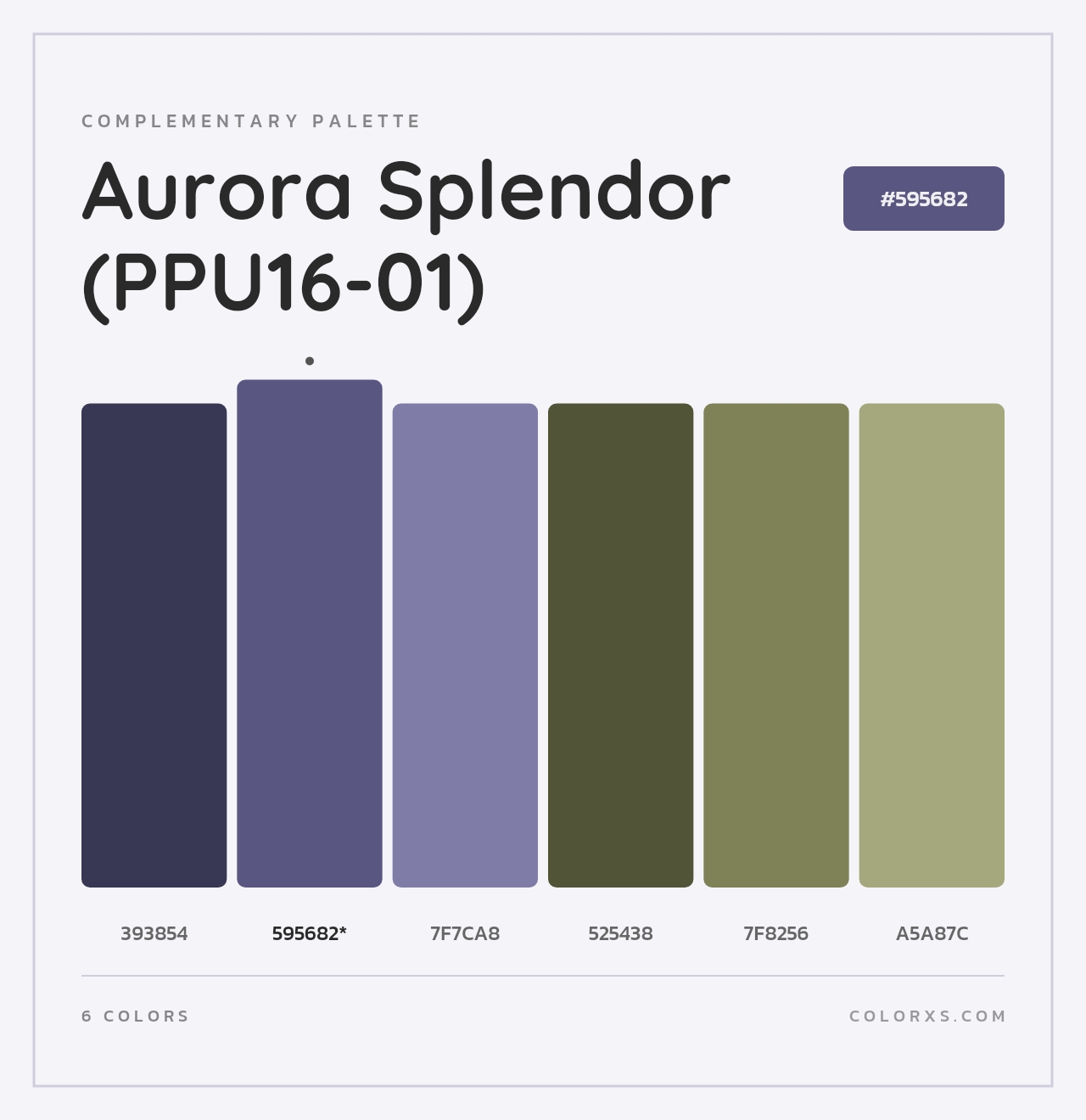 Aurora Splendor (PPU16-01) - Complementary Color Palette