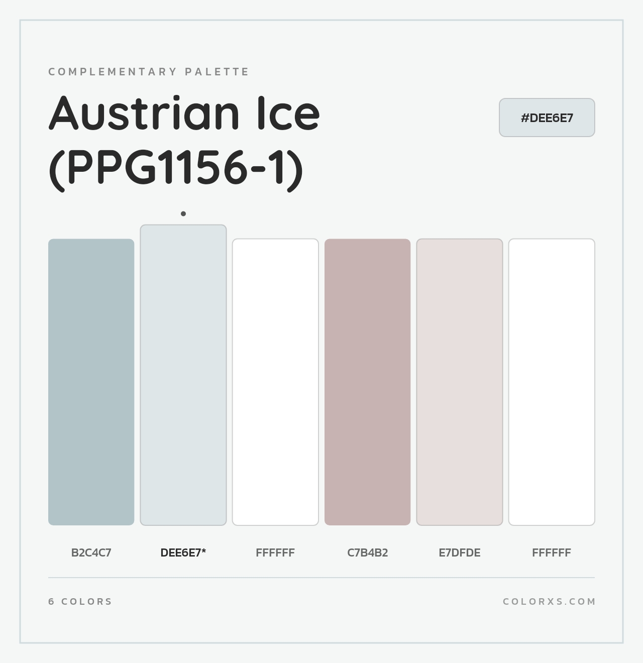 Austrian Ice (PPG1156-1) - Complementary Color Palette