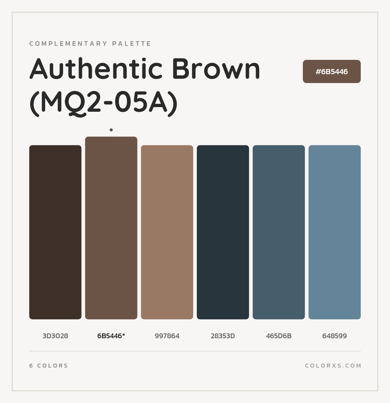 Authentic Brown (MQ2-05A) - Complementary Color Palette