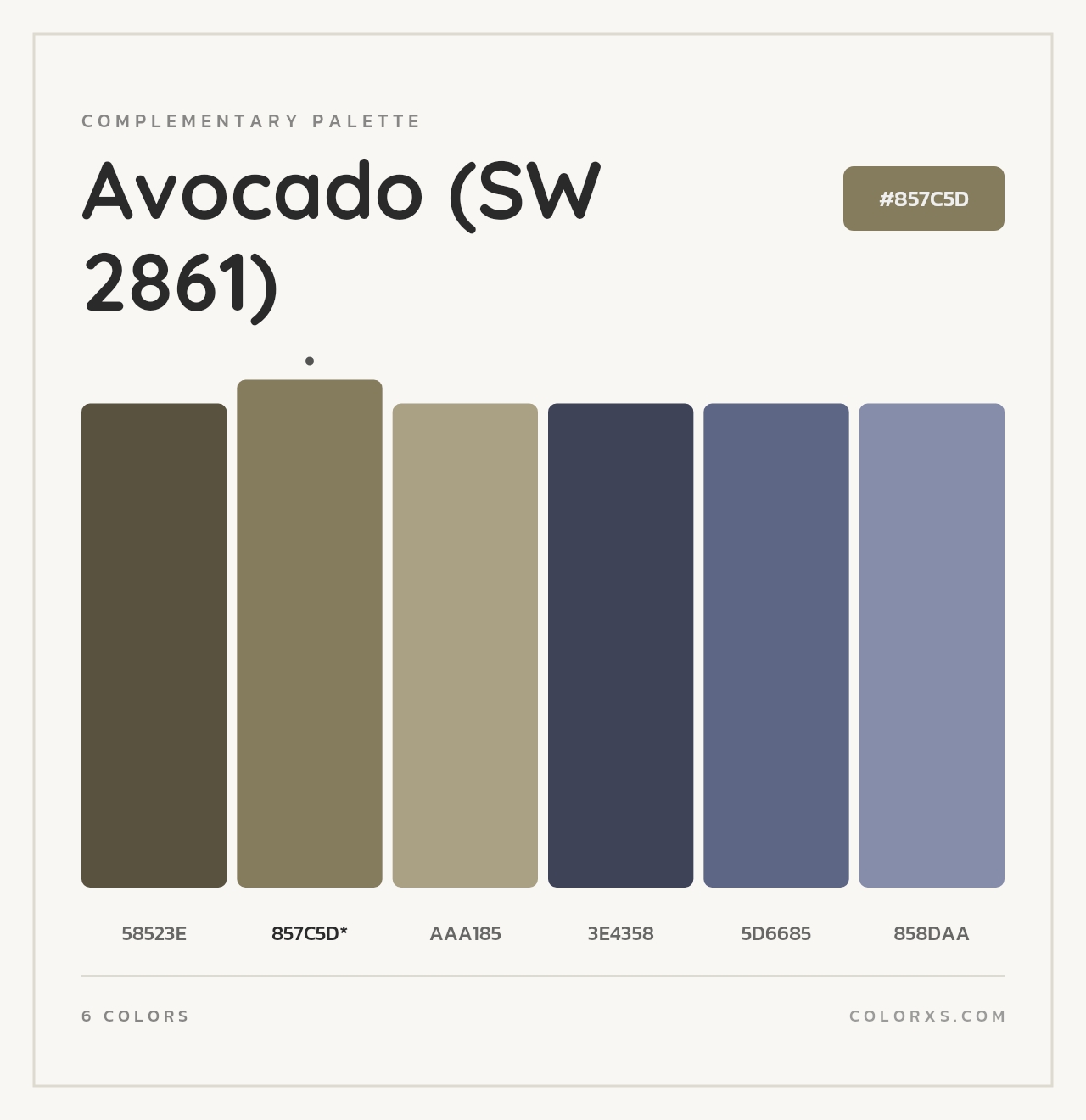 Avocado (SW 2861) - Complementary Color Palette