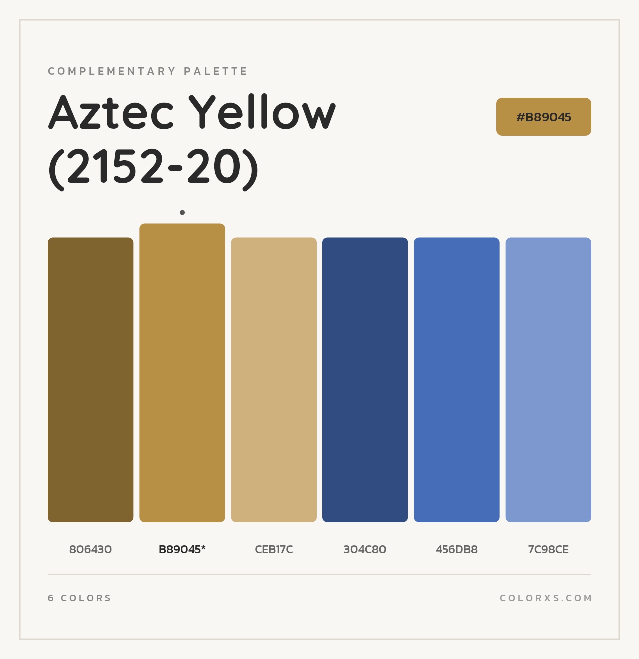 Aztec Yellow (2152-20) - Complementary Color Palette