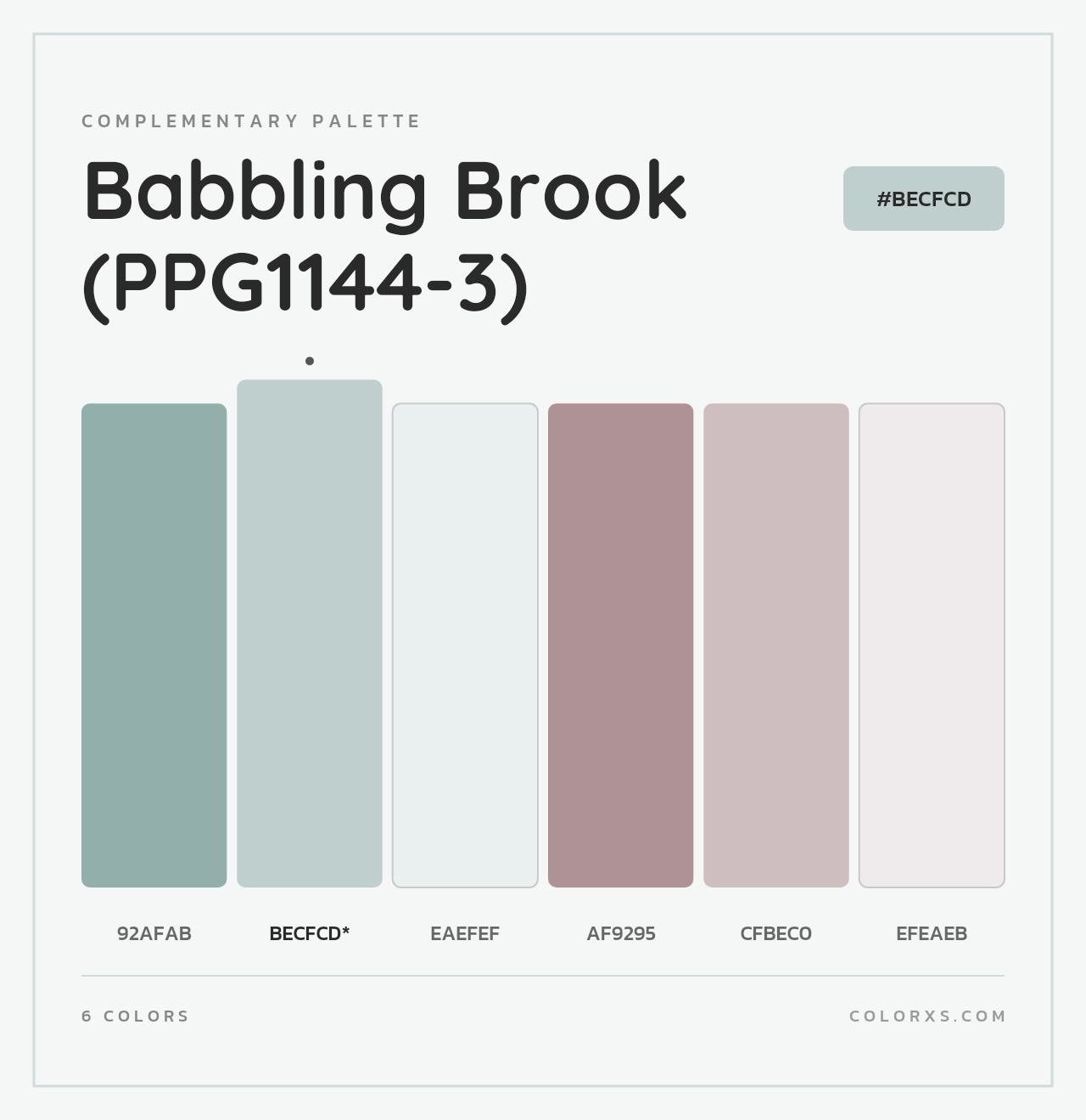Babbling Brook (PPG1144-3) - Complementary Color Palette