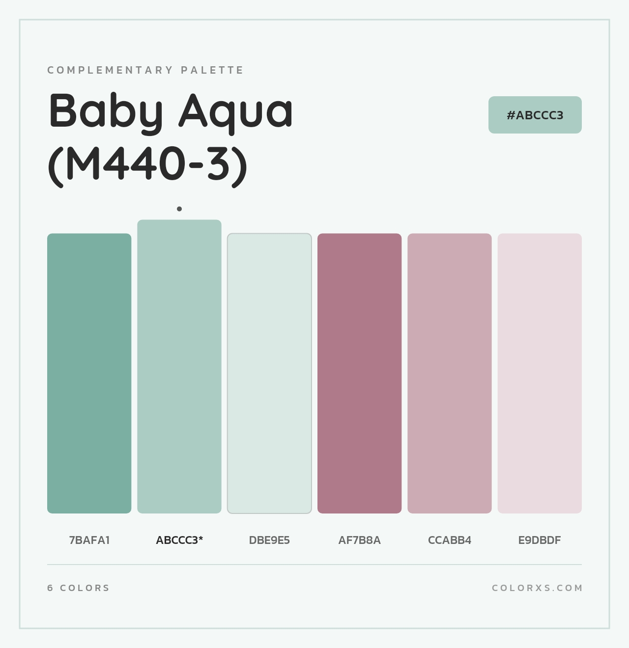 Baby Aqua (M440-3) - Complementary Color Palette