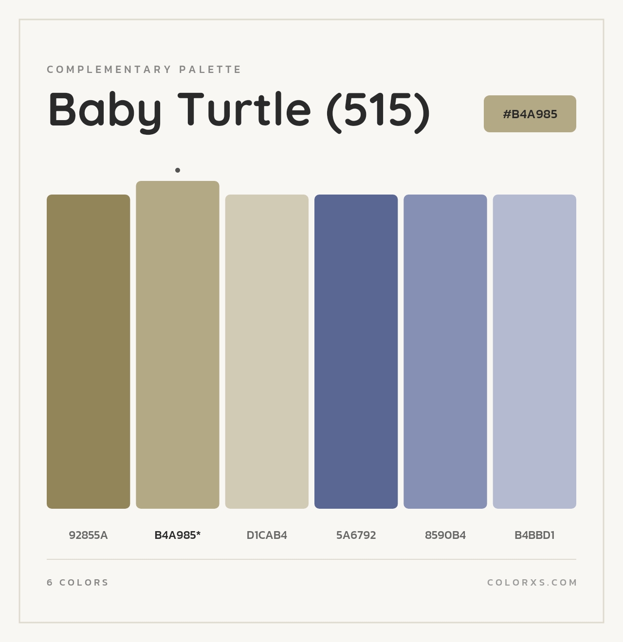Baby Turtle (515) - Complementary Color Palette