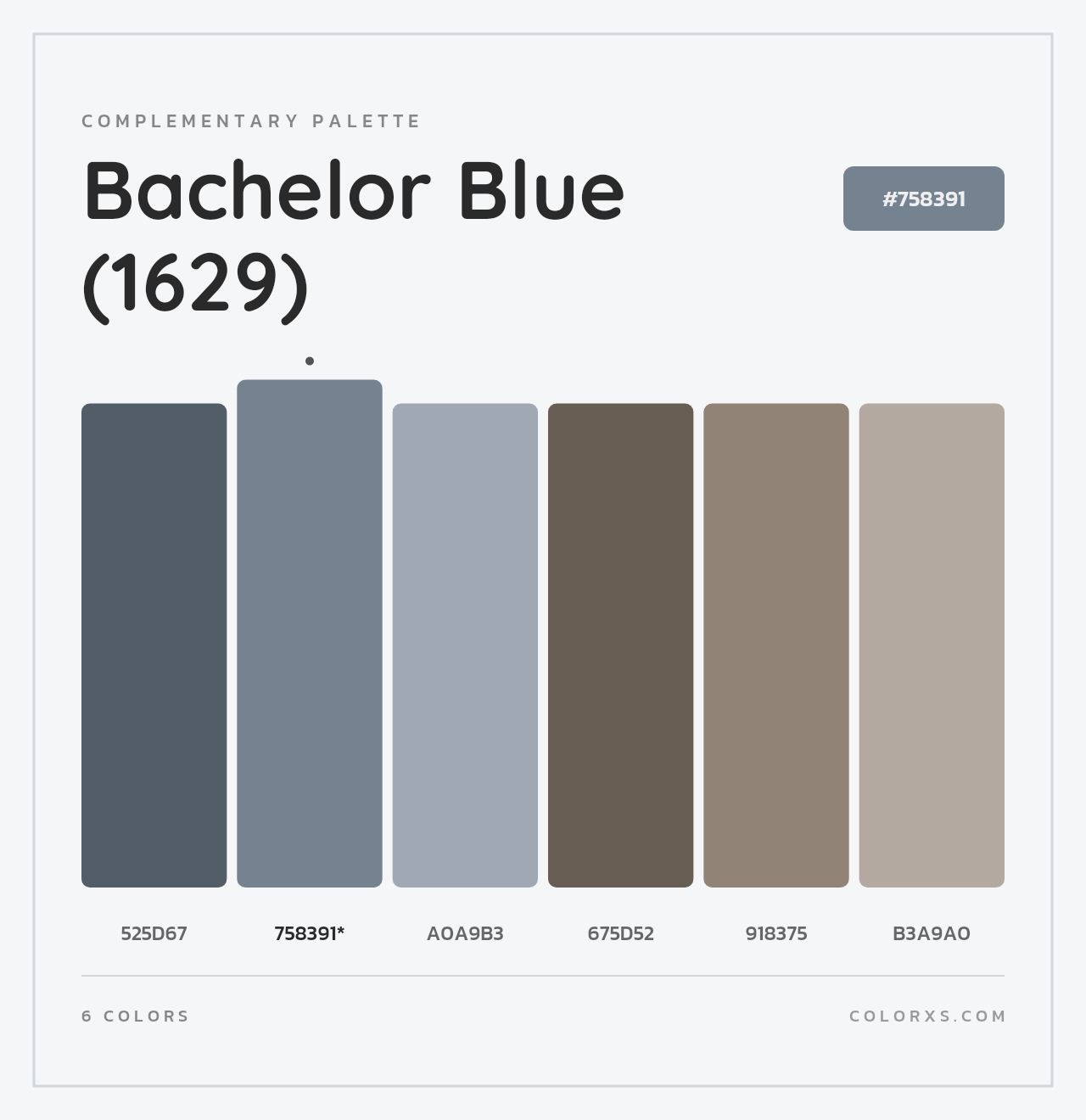 Bachelor Blue (1629) - Complementary Color Palette